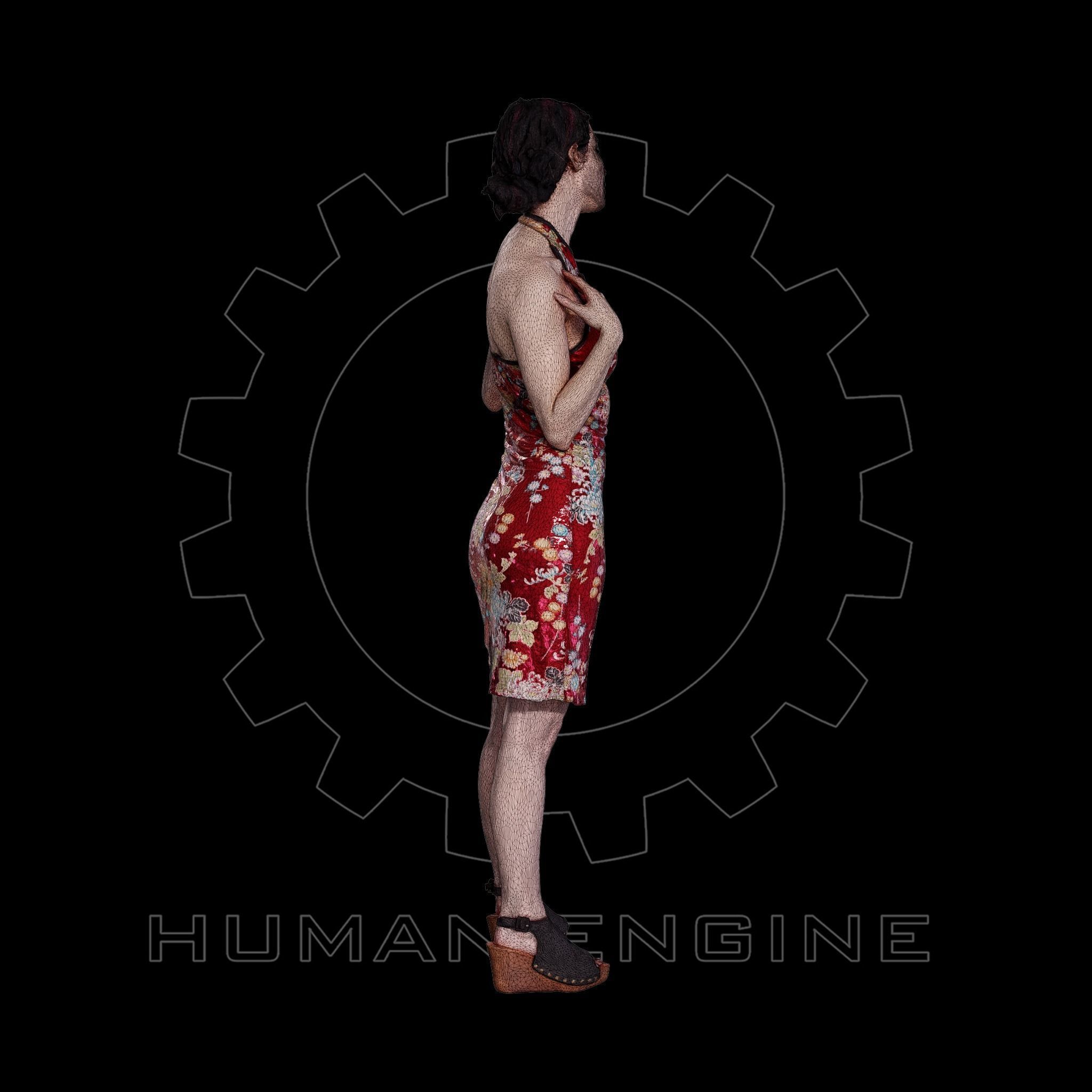 Female Scan - Amy in Chinese Style Dress 140 3D model_6