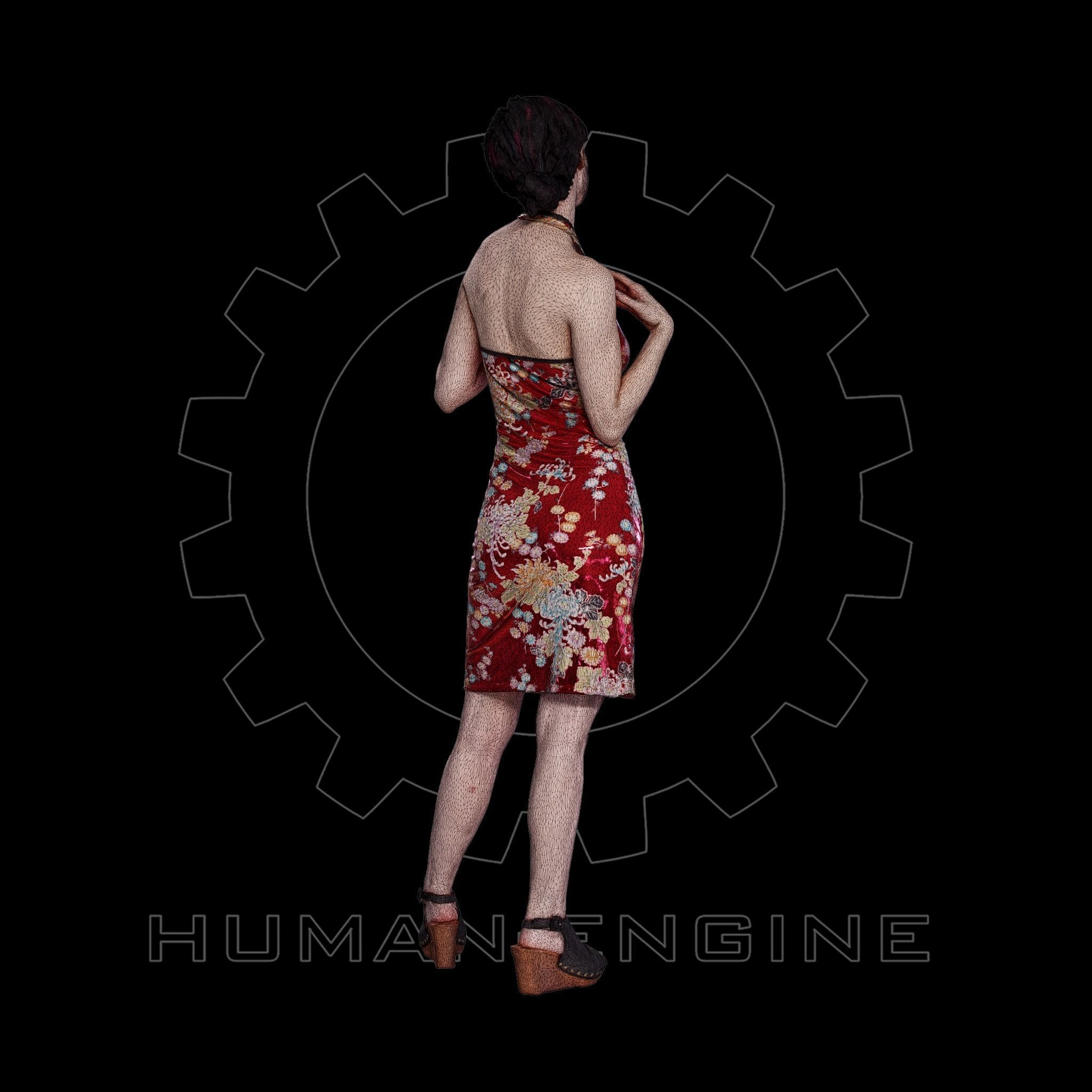 Female Scan - Amy in Chinese Style Dress 140 3D model_8