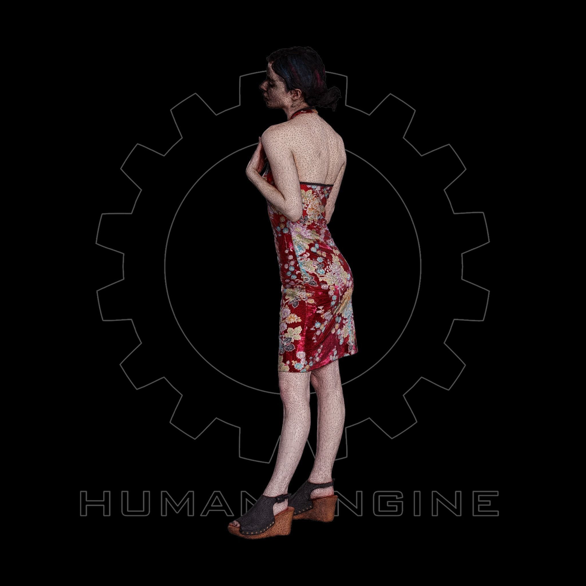 Female Scan - Amy in Chinese Style Dress 140 3D model_12