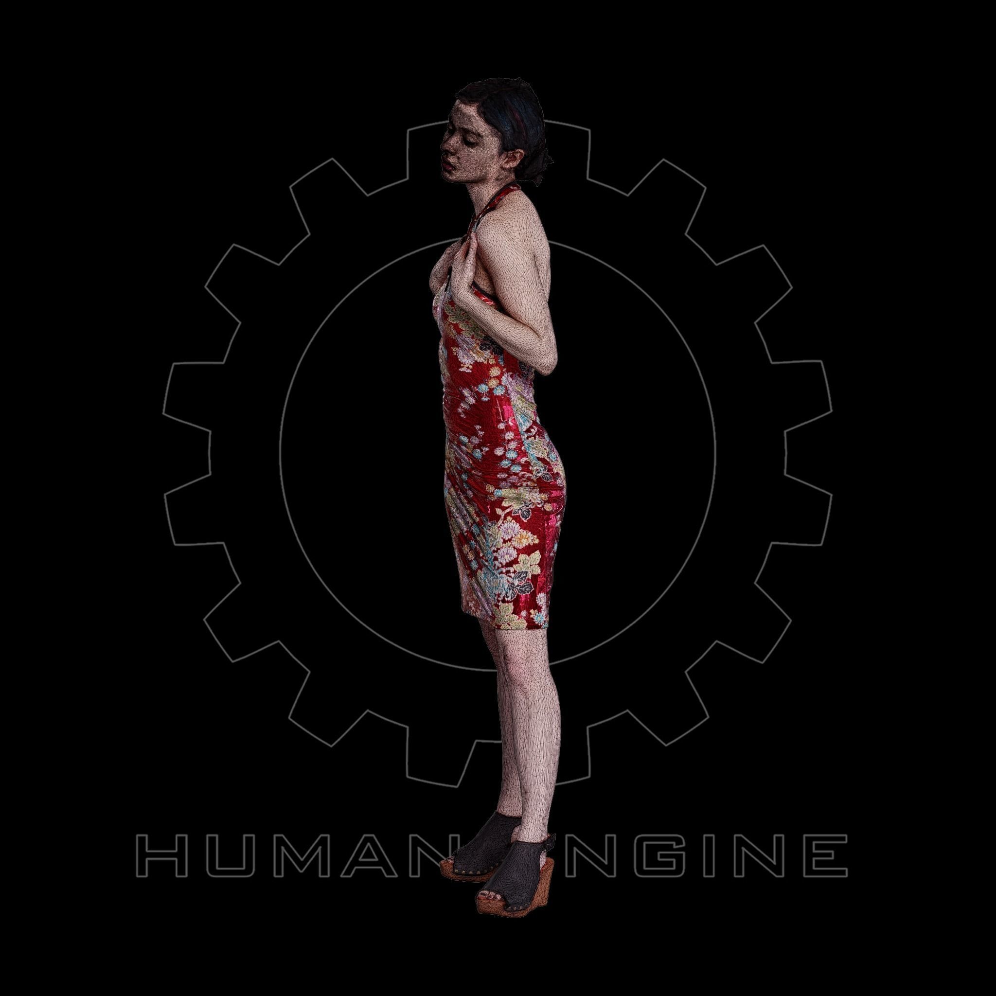 Female Scan - Amy in Chinese Style Dress 140 3D model_14