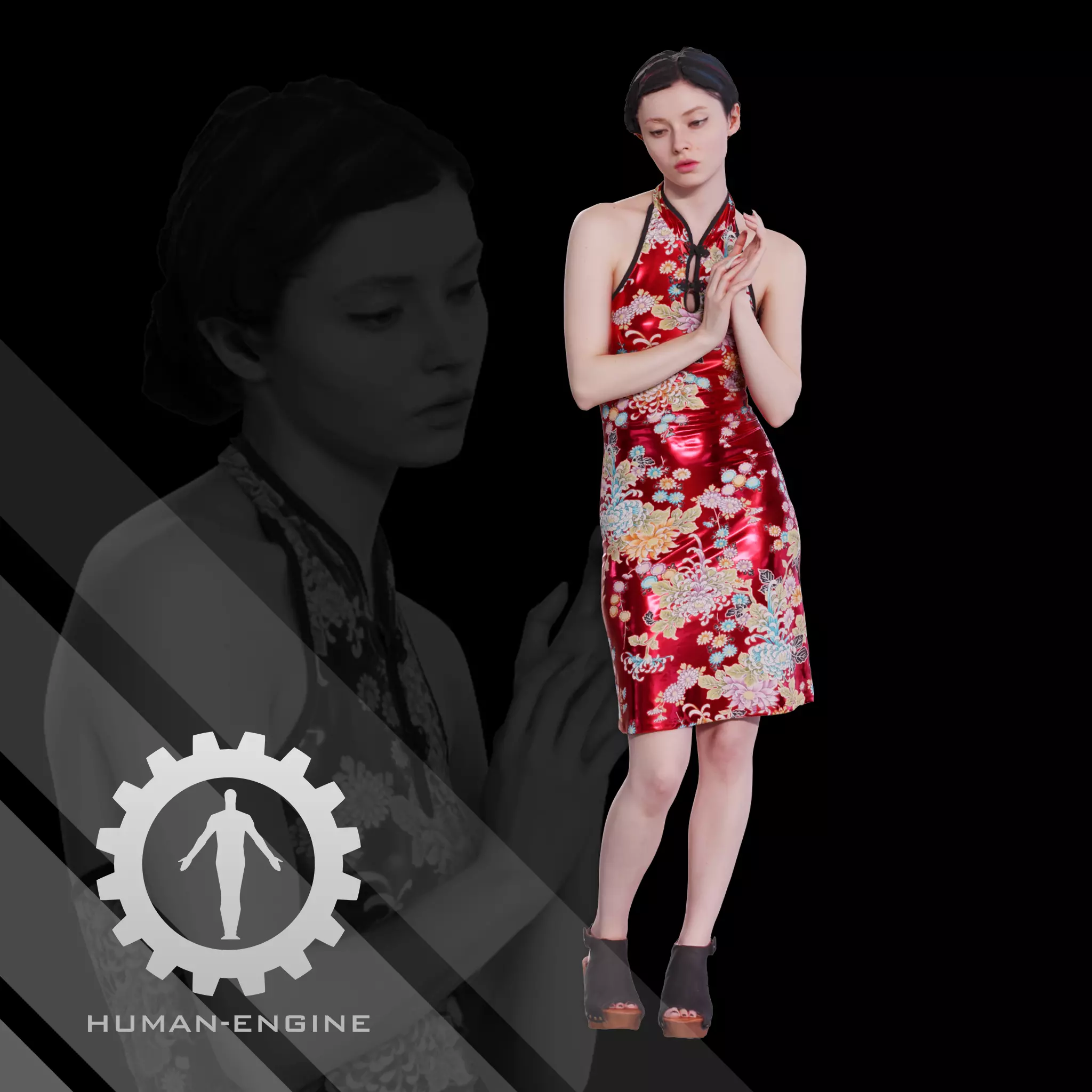 Female Scan - Amy in Chinese Style Dress 144 3D model_0
