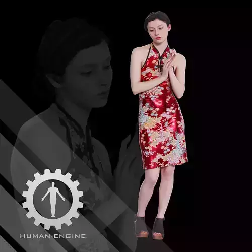 Female Scan - Amy in Chinese Style Dress 144 3D model Female Scan - Amy in Chinese Style Dress 144 3D model