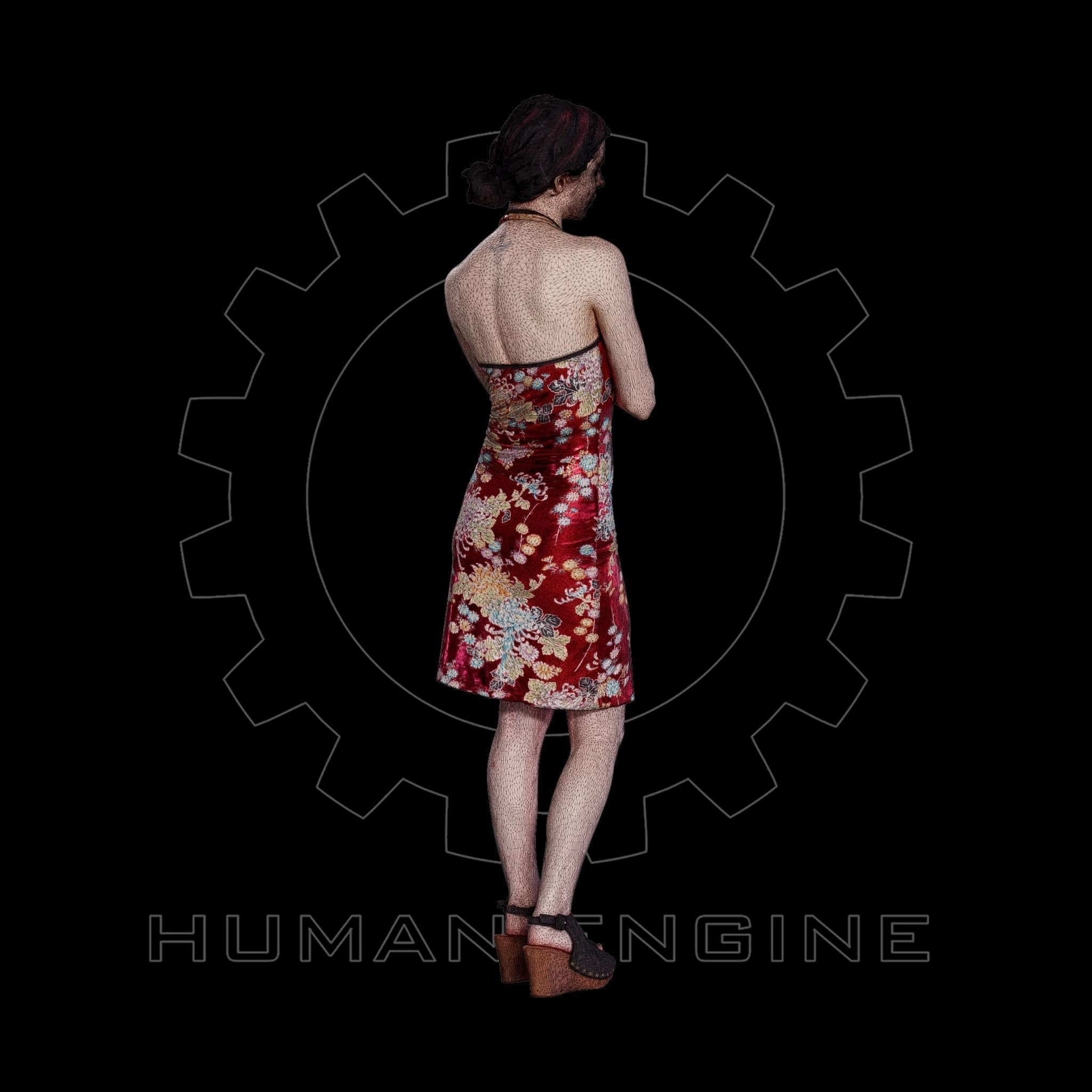 Female Scan - Amy in Chinese Style Dress 144 3D model_8