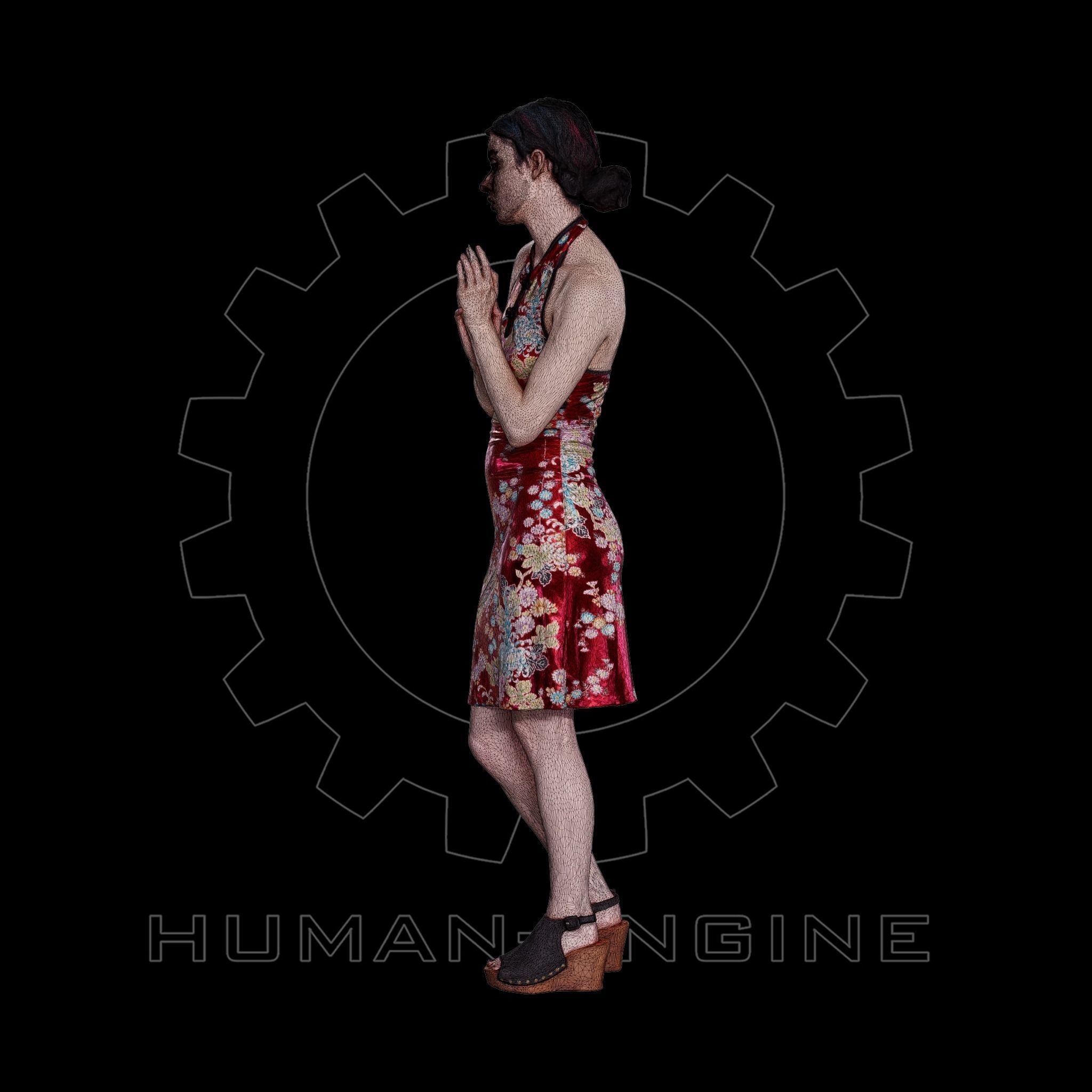 Female Scan - Amy in Chinese Style Dress 144 3D model_14