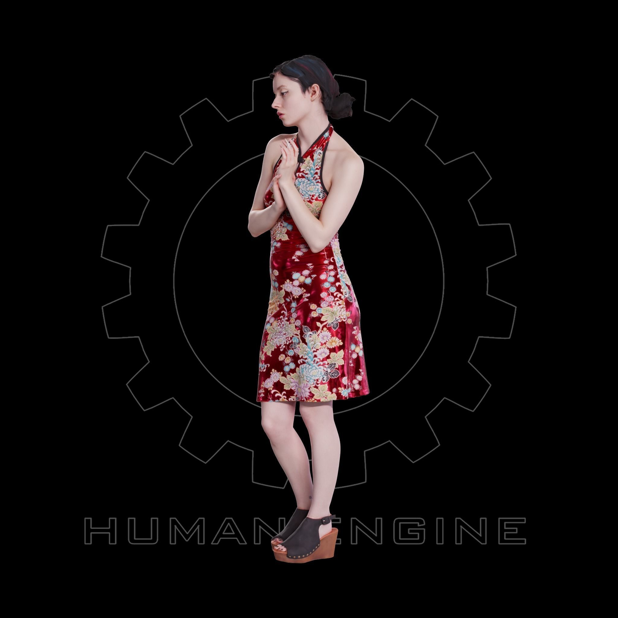 Female Scan - Amy in Chinese Style Dress 144 3D model_15