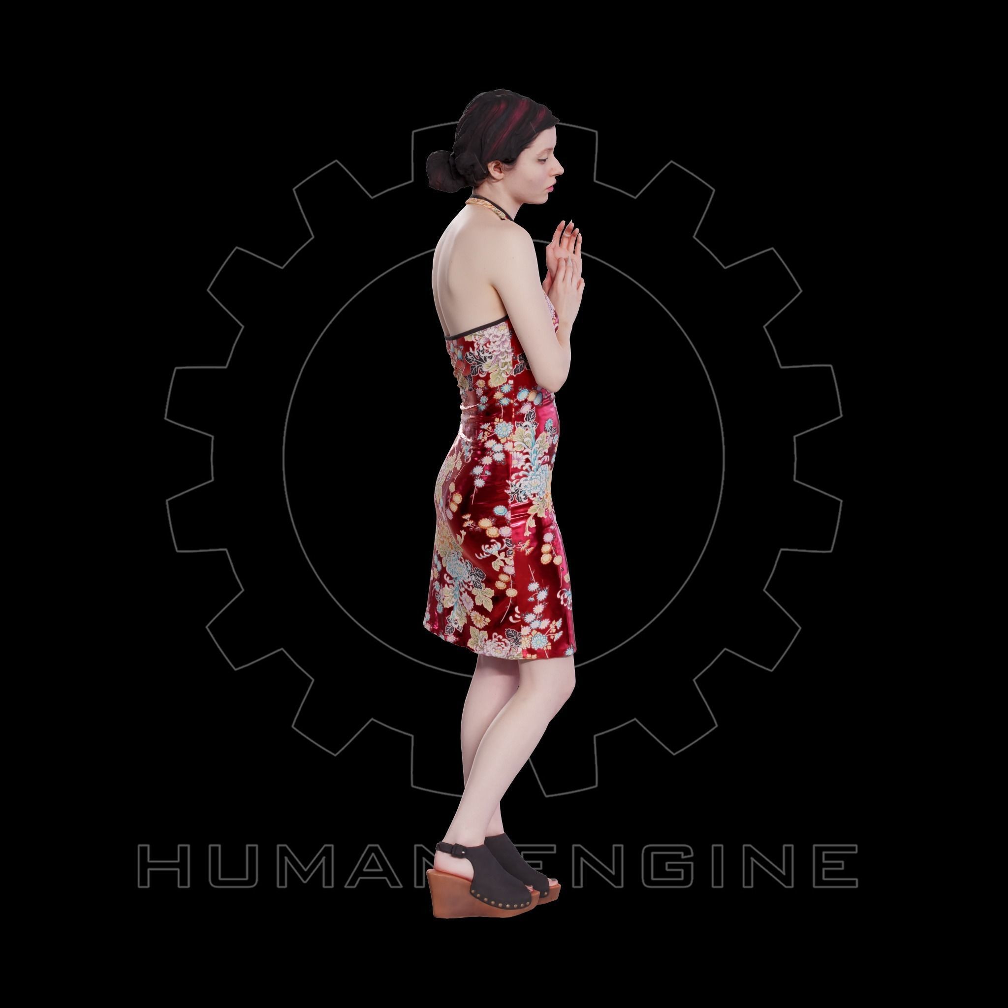 Female Scan - Amy in Chinese Style Dress 144 3D model_5