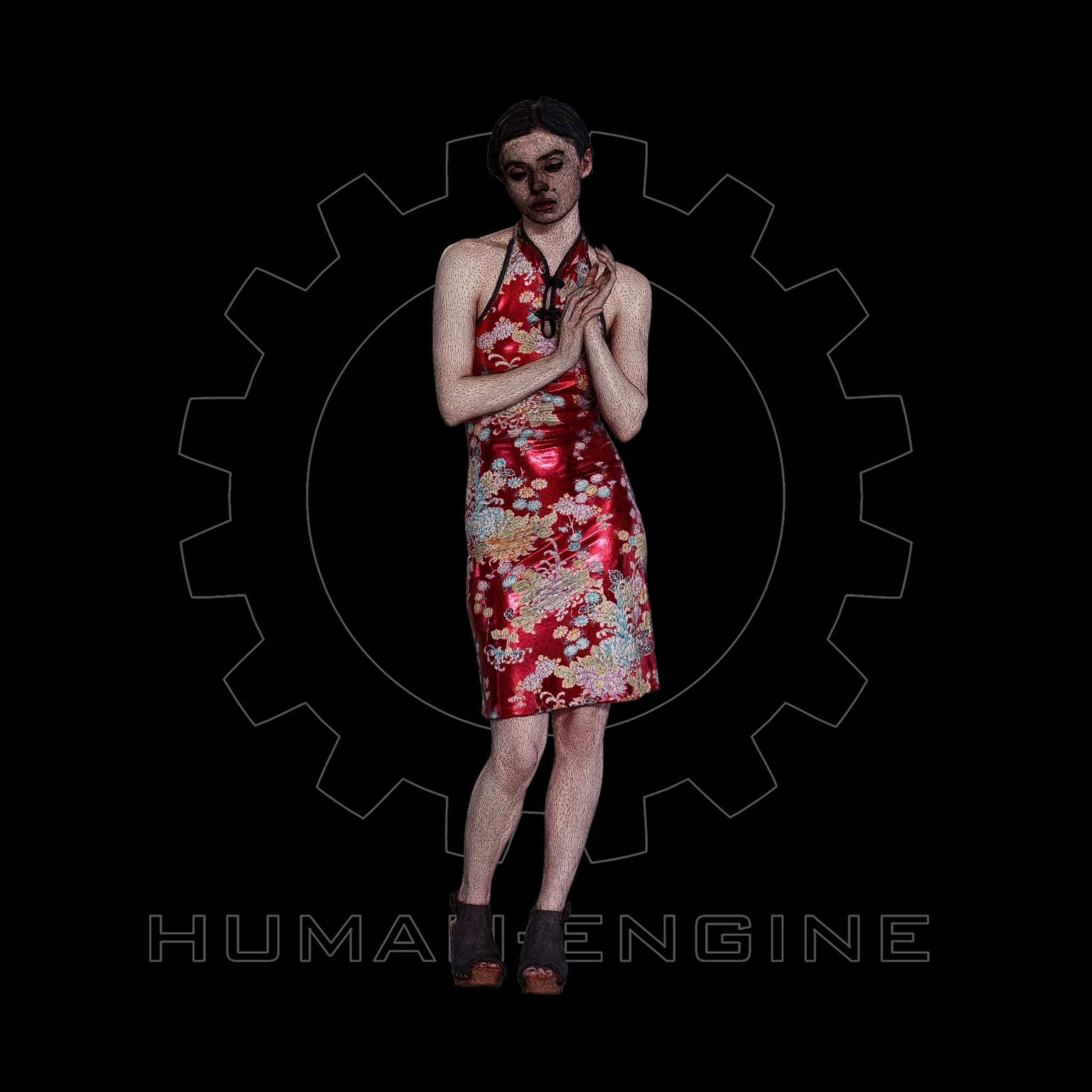 Female Scan - Amy in Chinese Style Dress 144 3D model_2