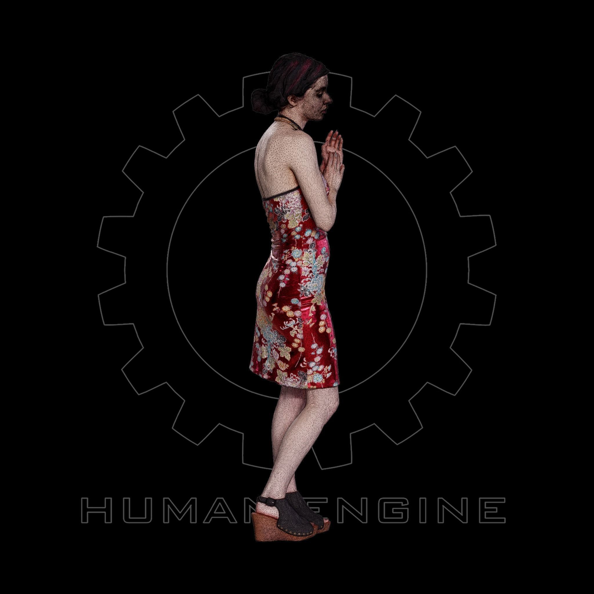 Female Scan - Amy in Chinese Style Dress 144 3D model_6