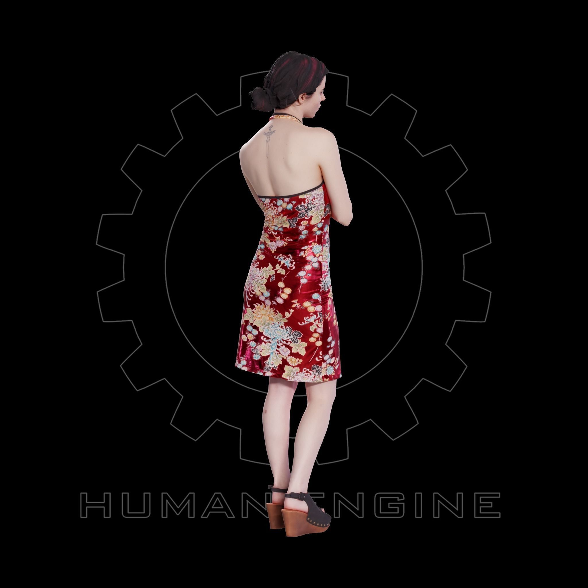 Female Scan - Amy in Chinese Style Dress 144 3D model_7