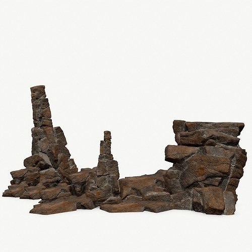 desert rocks Low-poly 3D model