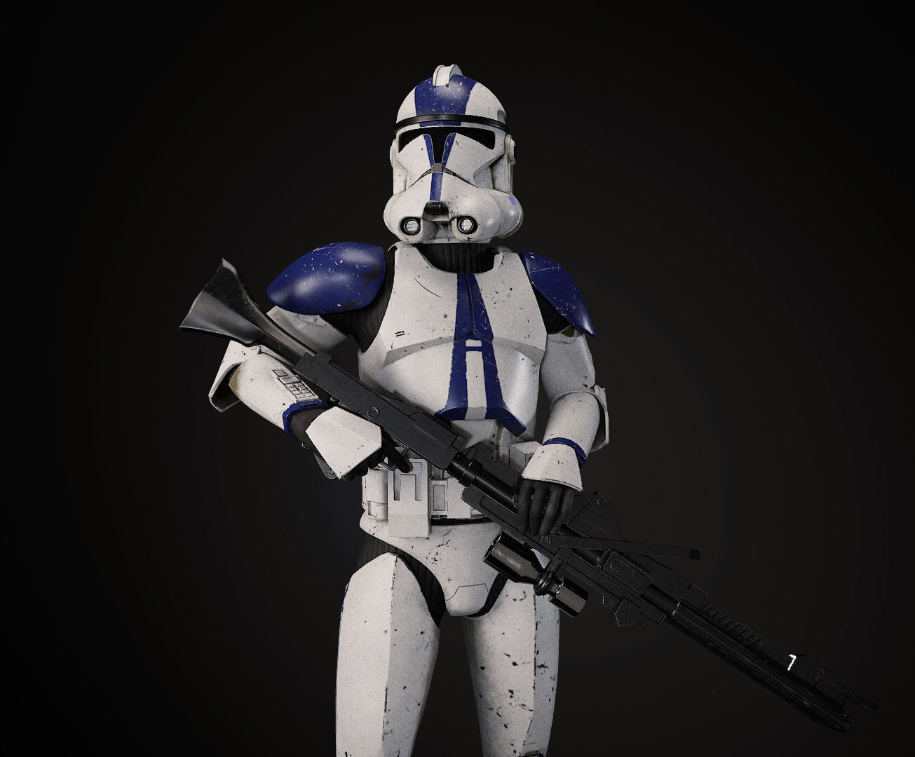Star wars Clone Trooper 2 phase Low-poly 3D model_4