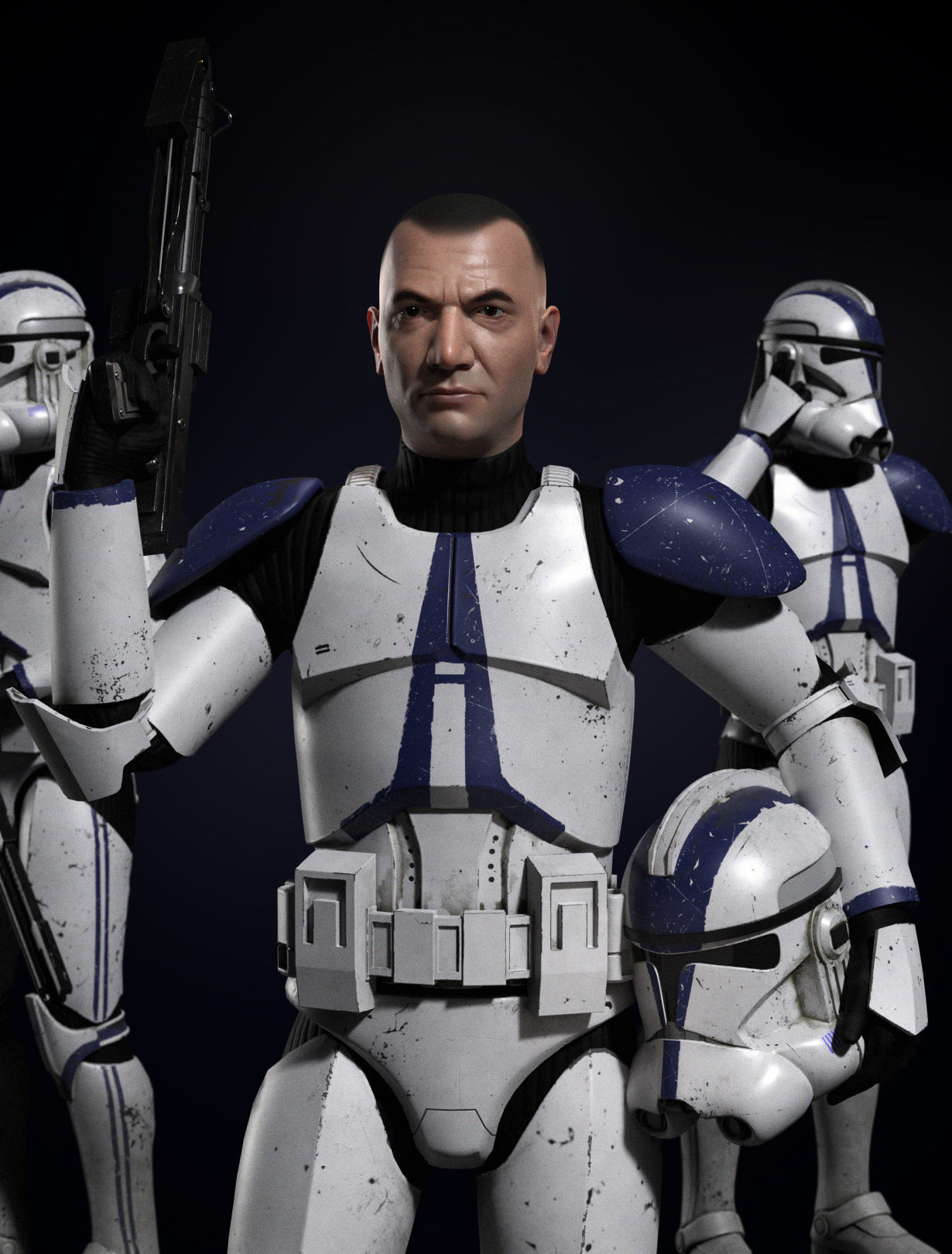 Star wars Clone Trooper 2 phase Low-poly 3D model_8