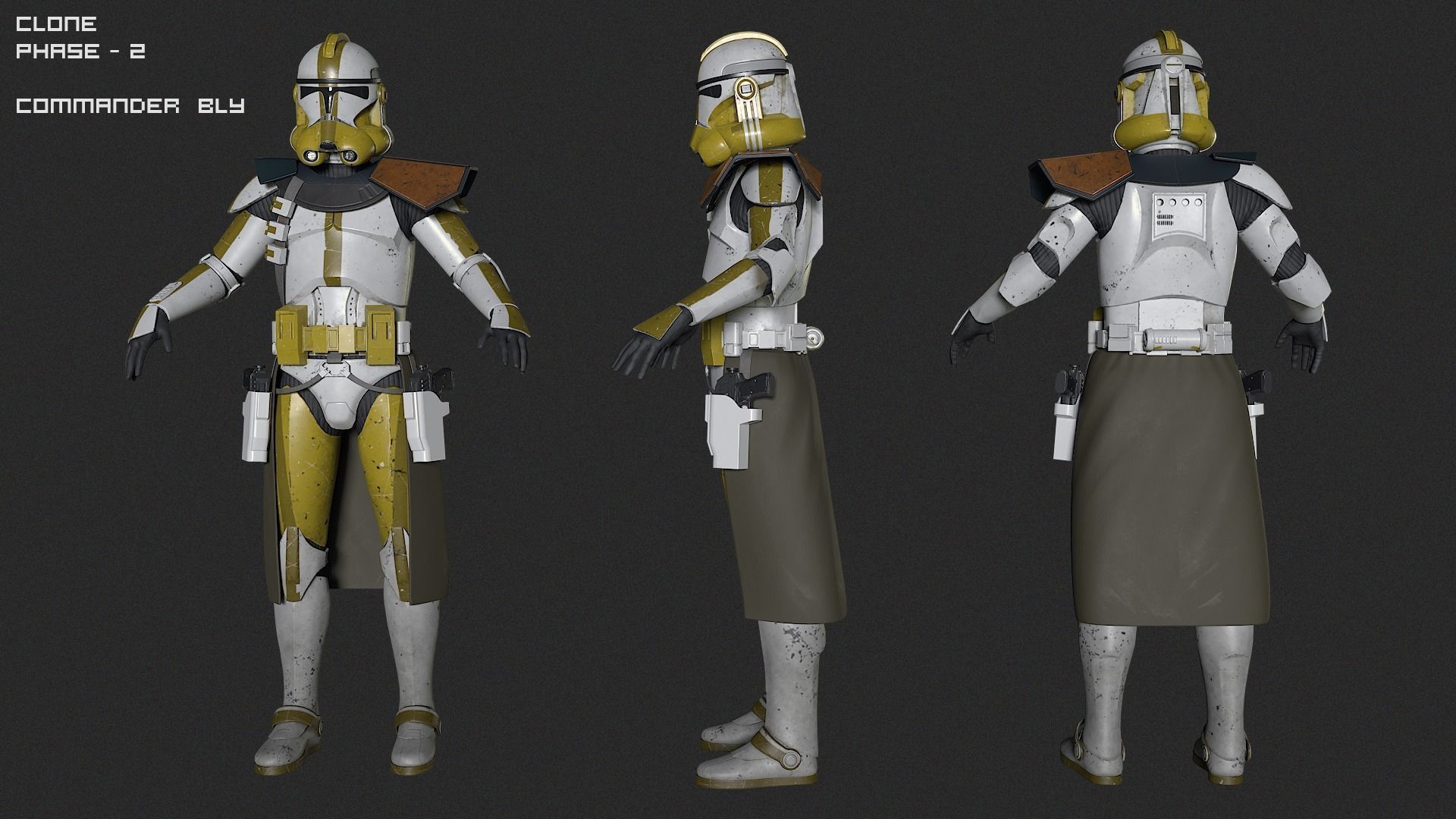Star wars Clone Trooper 2 phase Low-poly 3D model_11