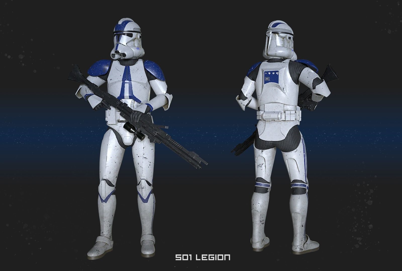 Star wars Clone Trooper 2 phase Low-poly 3D model_16