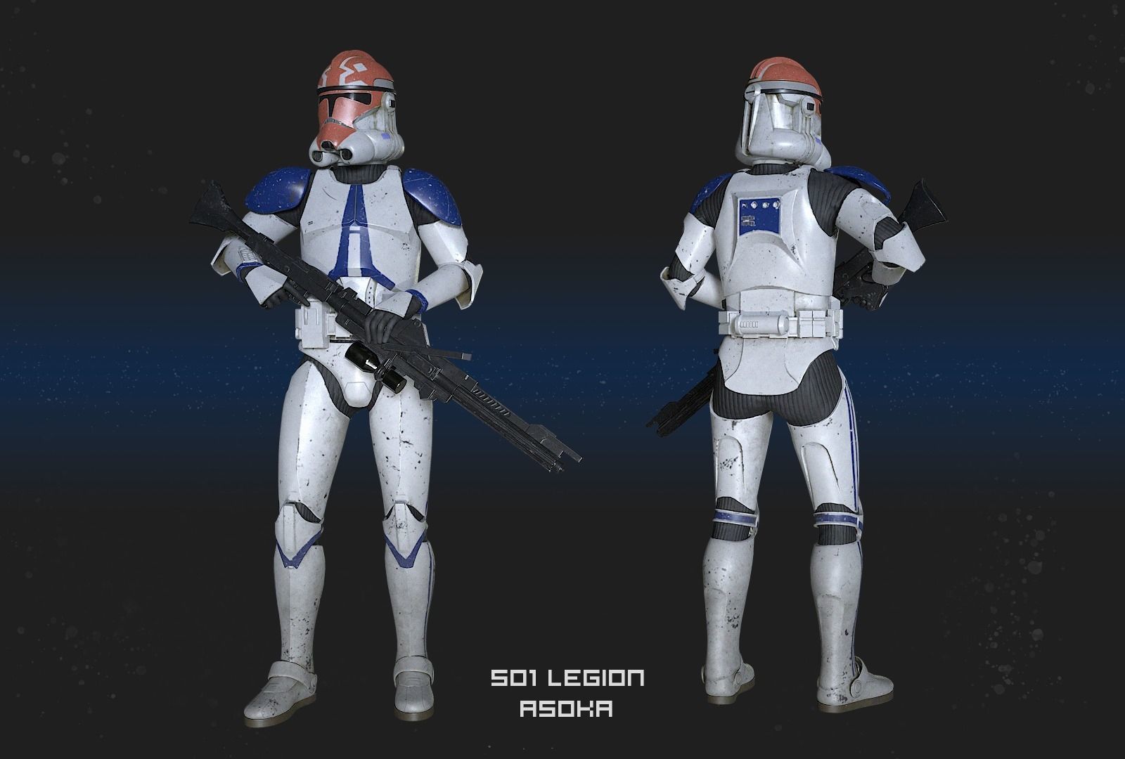 Star wars Clone Trooper 2 phase Low-poly 3D model_17
