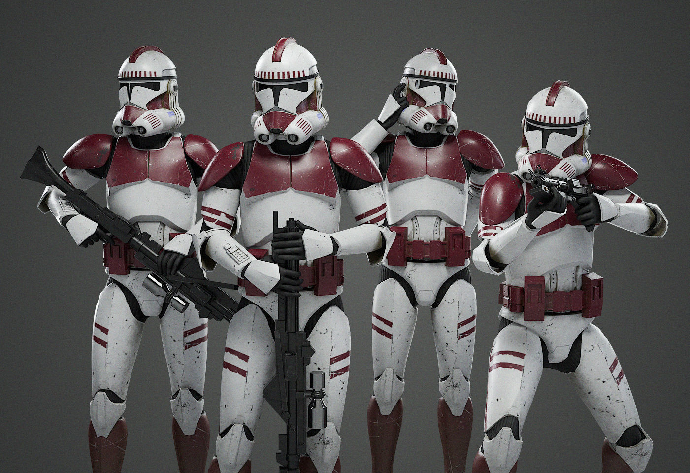 Star wars Clone Trooper 2 phase Low-poly 3D model_6