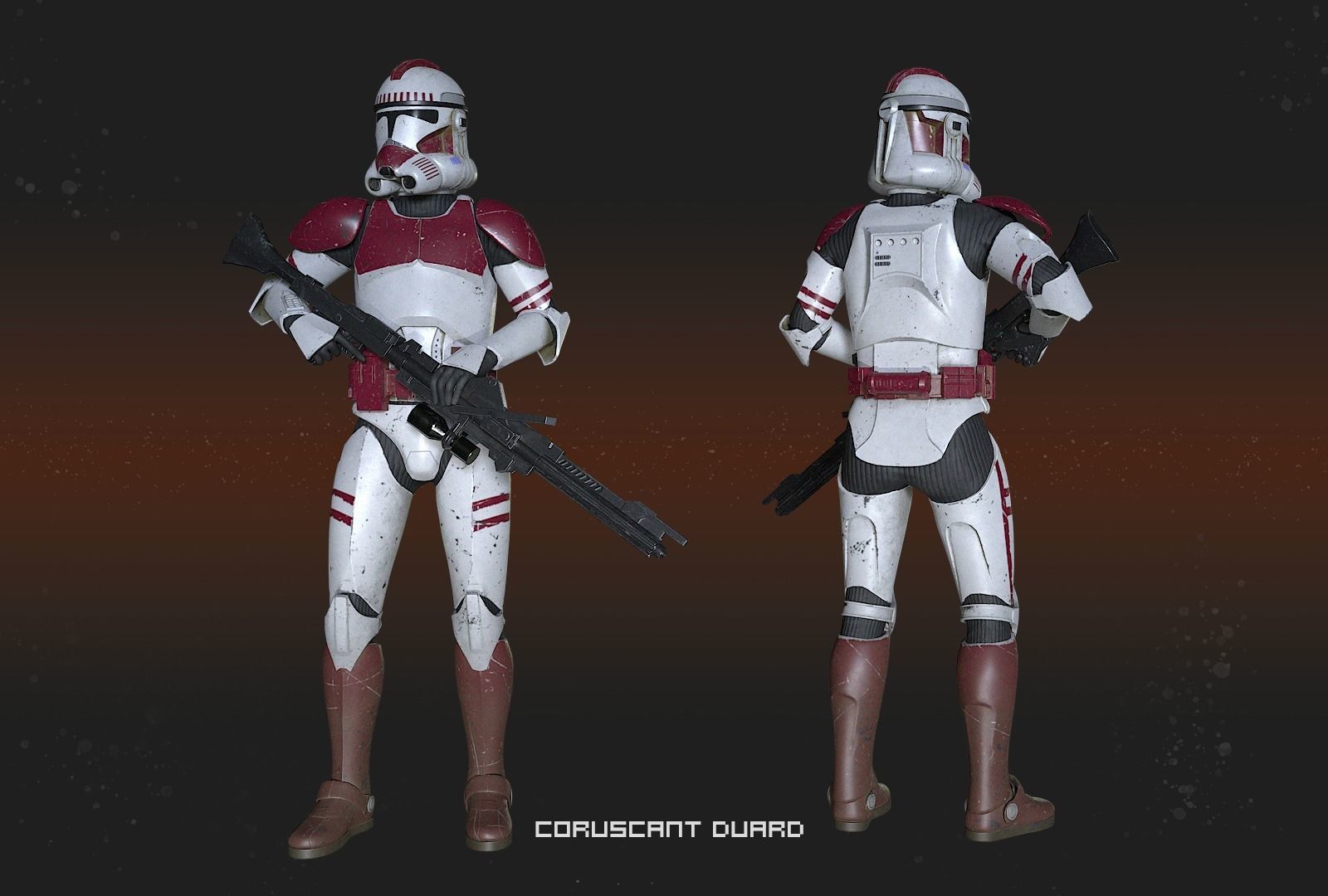Star wars Clone Trooper 2 phase Low-poly 3D model_18