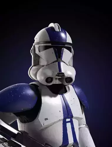 Star wars Clone Trooper 2 phase Low-poly 3D model