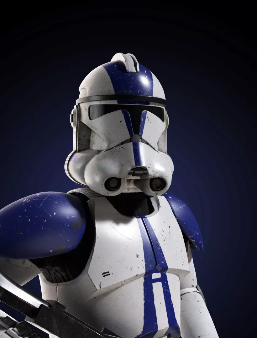 Star wars Clone Trooper 2 phase Low-poly 3D model_0
