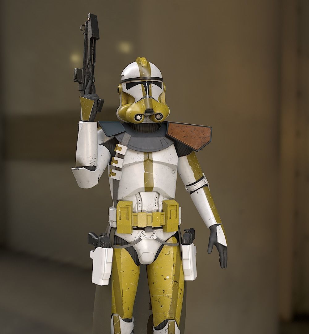Star wars Clone Trooper 2 phase Low-poly 3D model_9