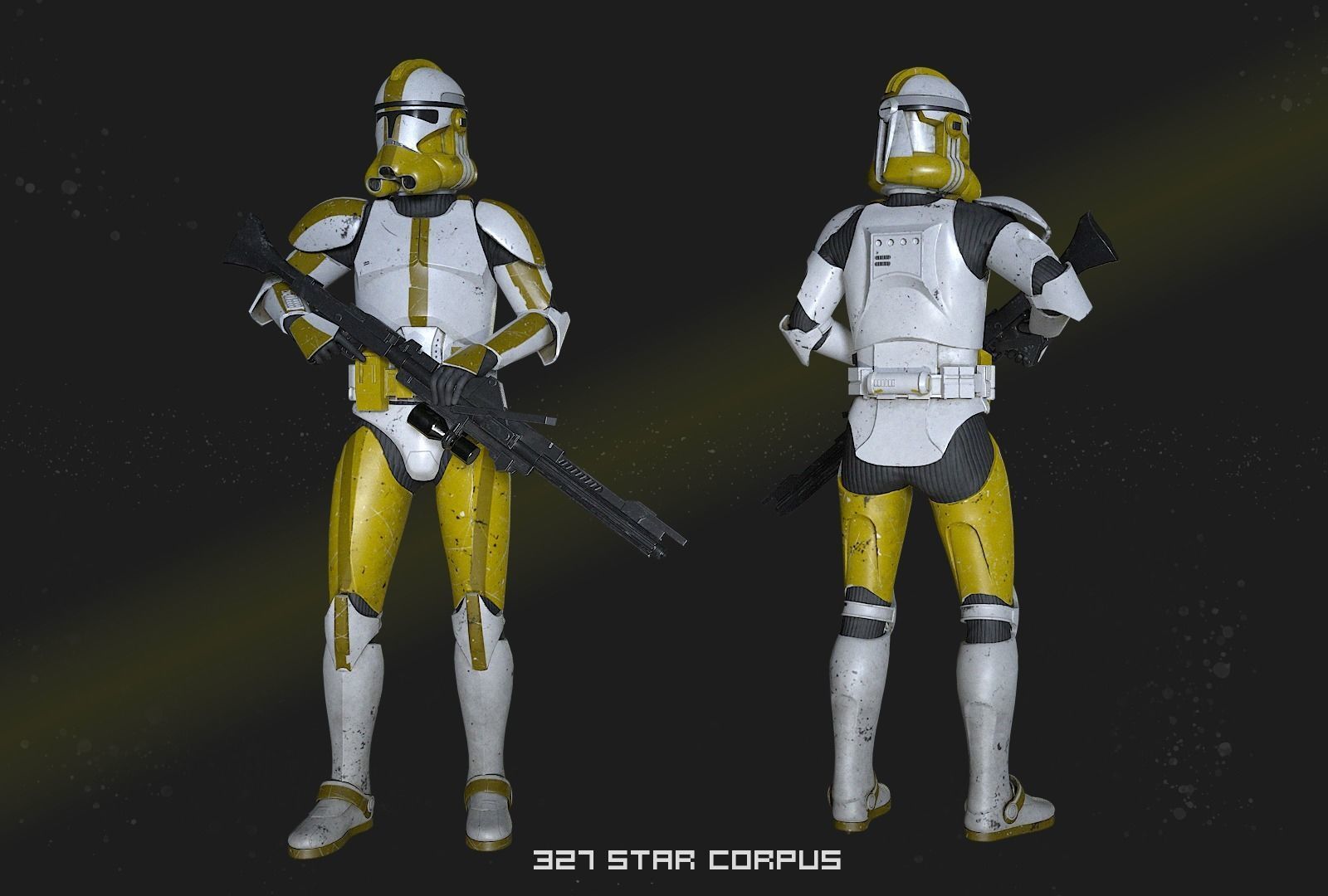 Star wars Clone Trooper 2 phase Low-poly 3D model_21
