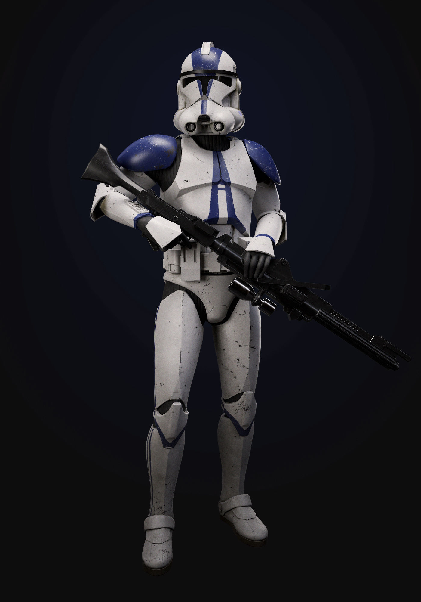 Star wars Clone Trooper 2 phase Low-poly 3D model_3