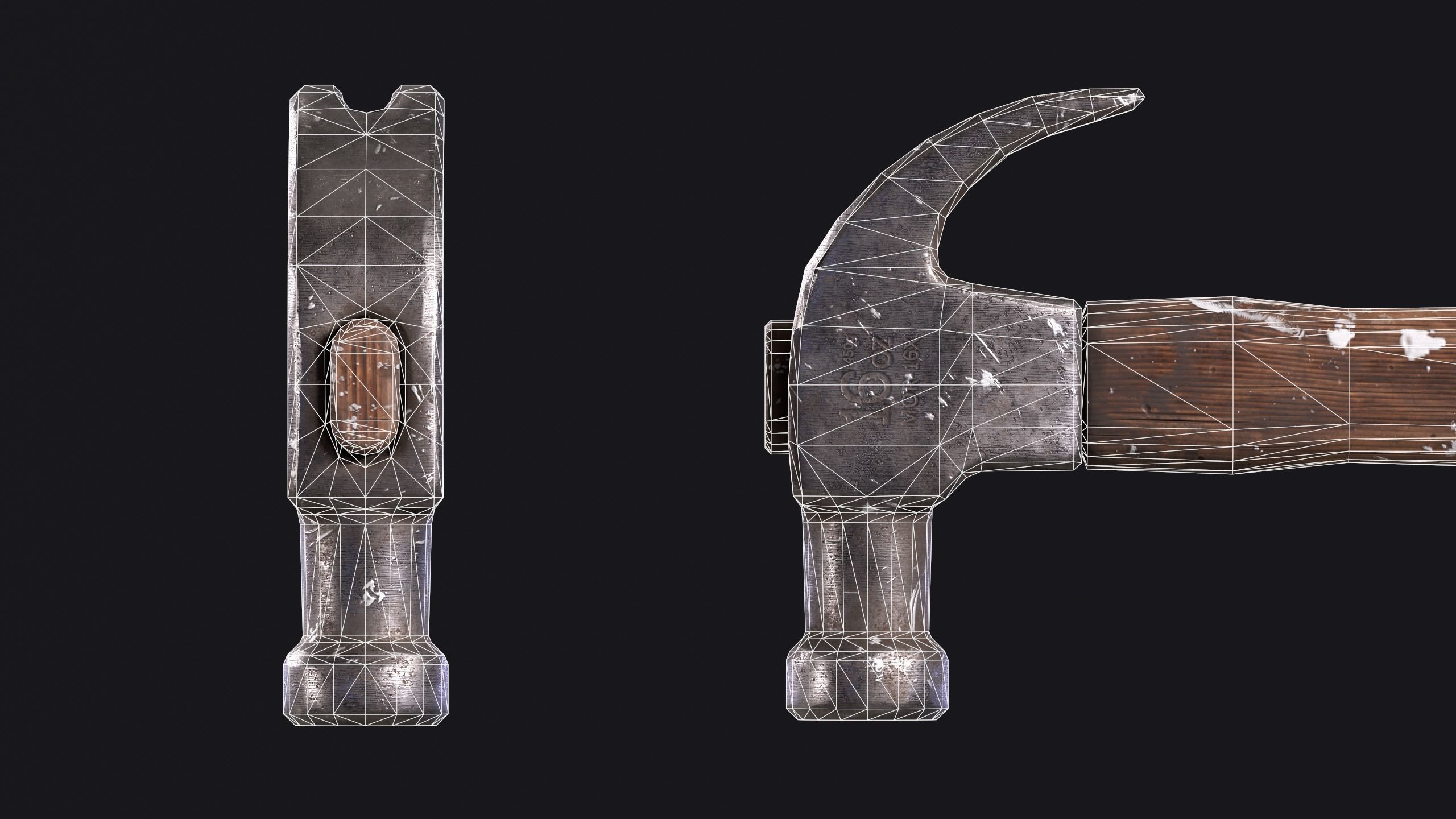 Hammer Low-poly 3D model_4