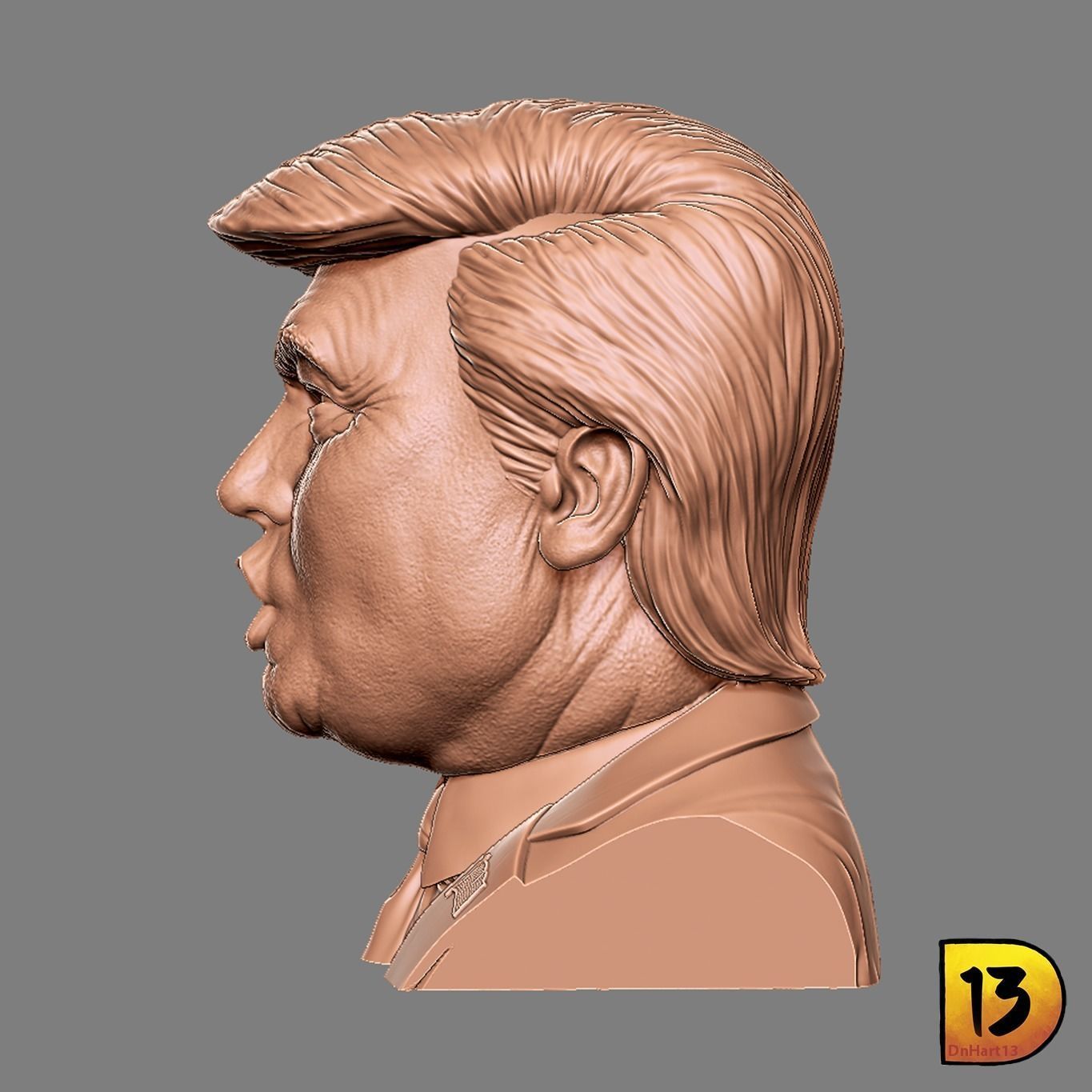 Mr Trump Head Sculpt 3D print model_3