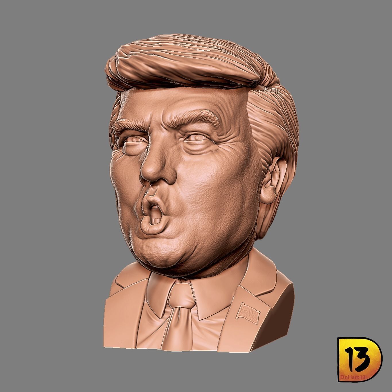 Mr Trump Head Sculpt 3D print model_2