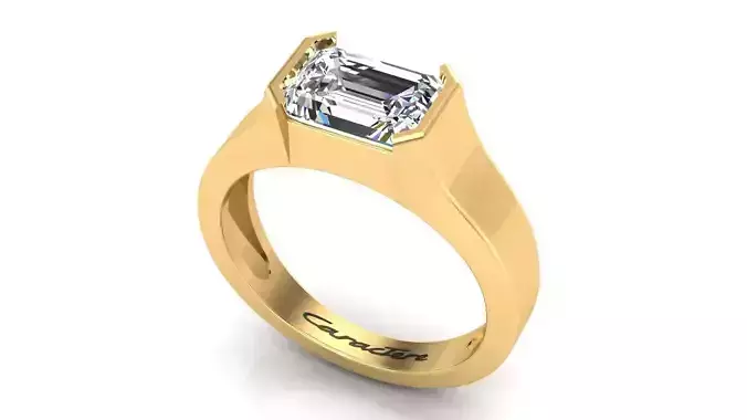 Signet Ring Emerald Shape