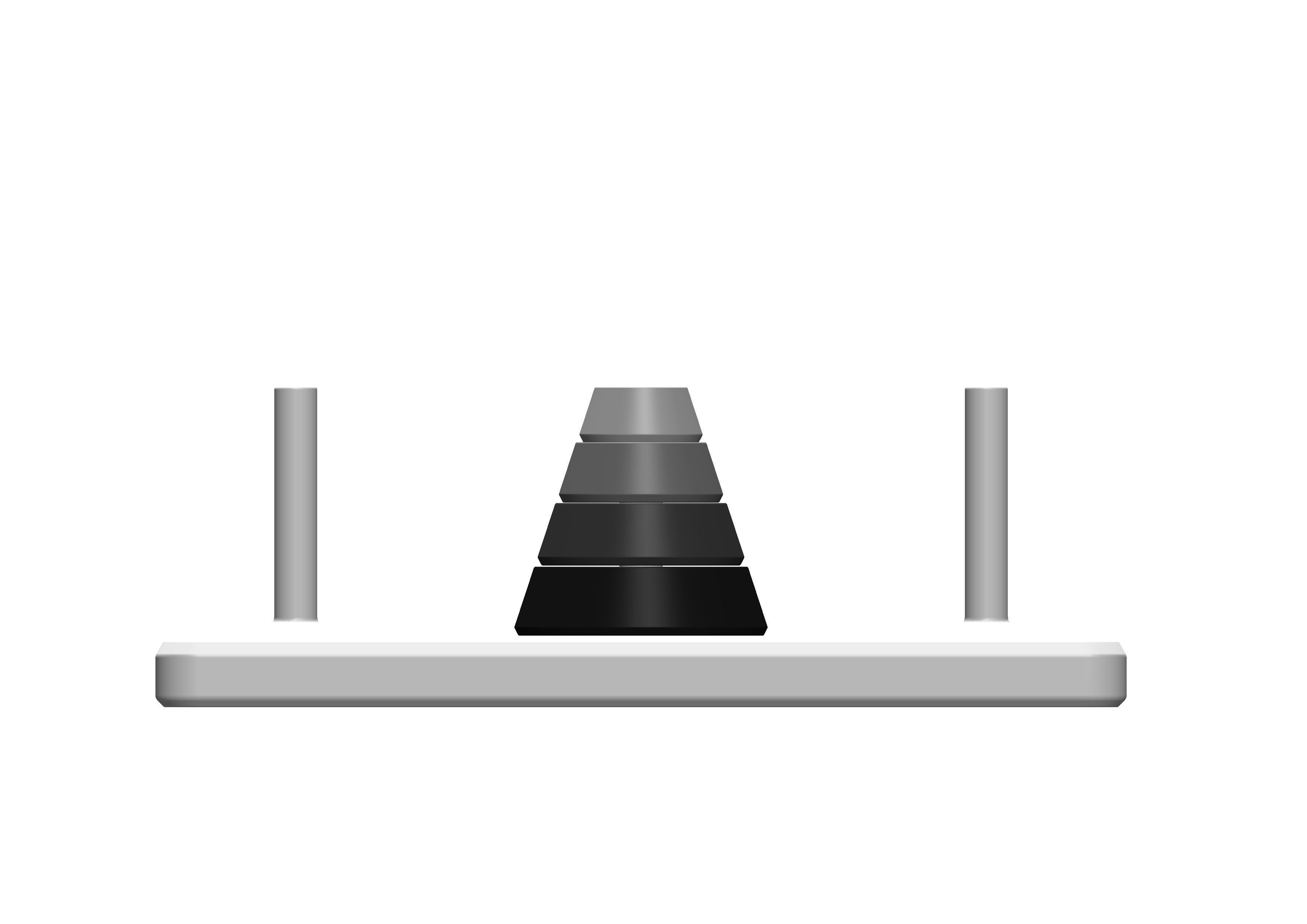 Tower of Hanoi Puzzle Brain Teaser STL files for 3D Print 3D print model_5