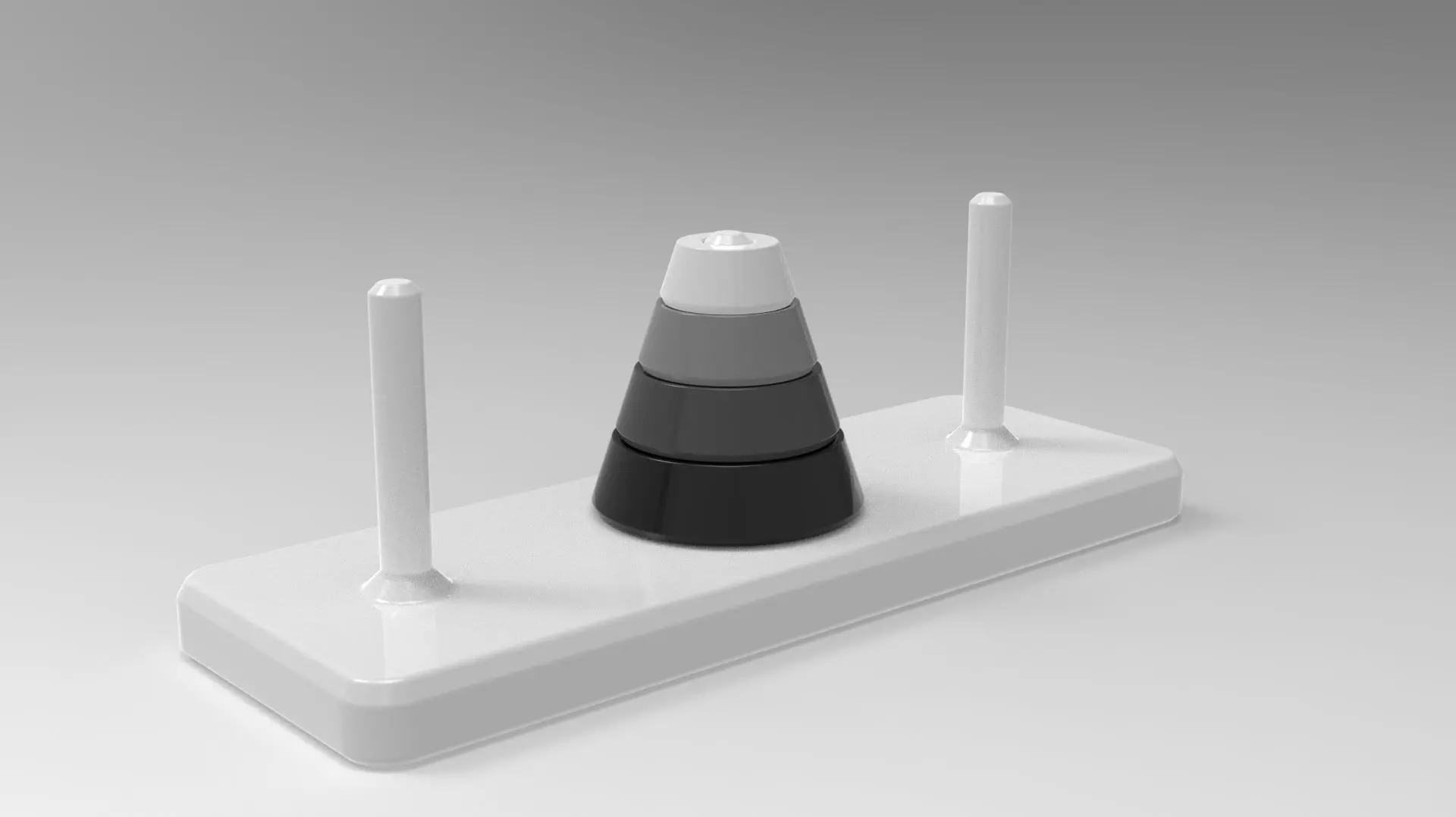 Tower of Hanoi Puzzle Brain Teaser STL files for 3D Print 3D print model_0