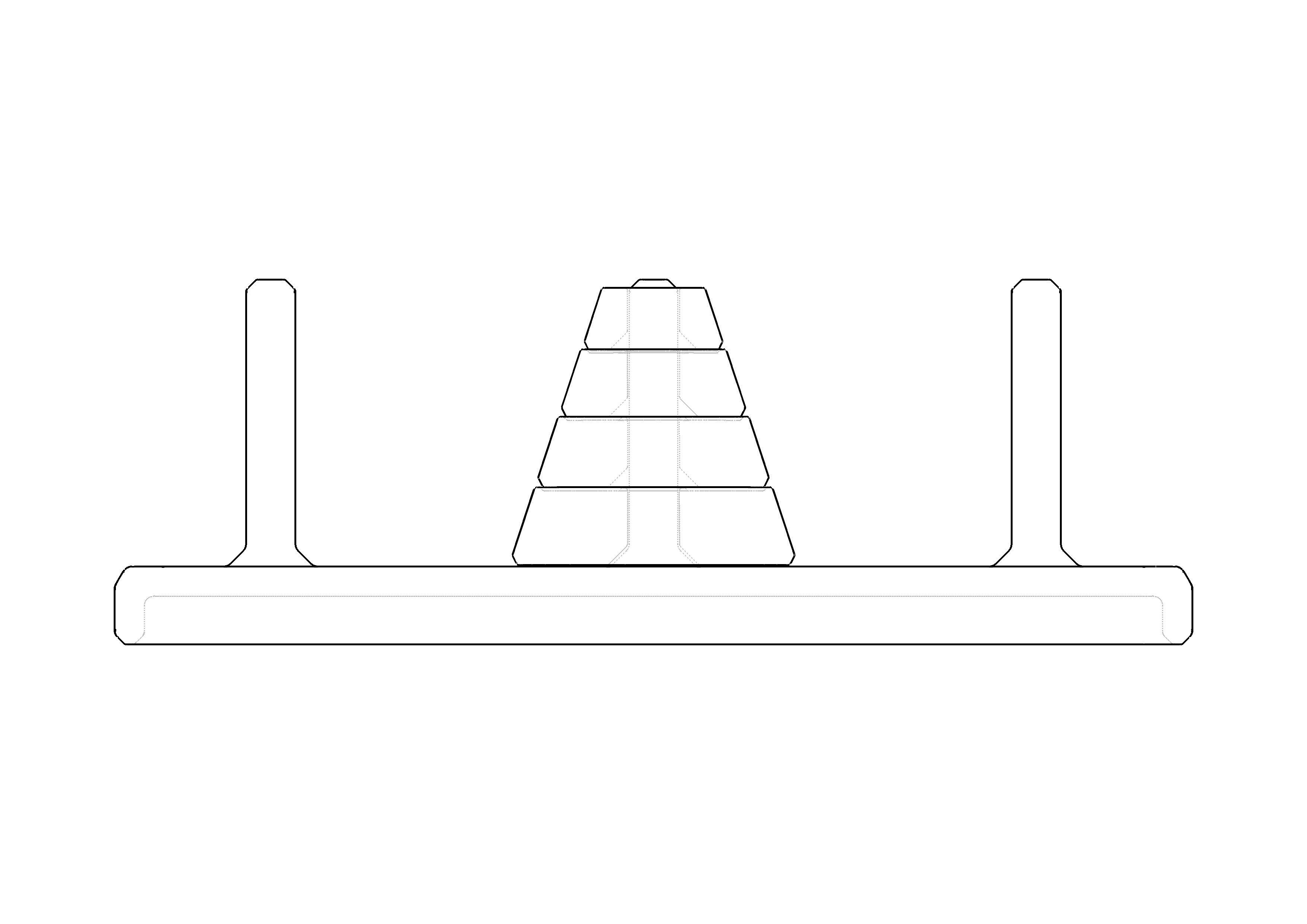 Tower of Hanoi Puzzle Brain Teaser STL files for 3D Print 3D print model_7
