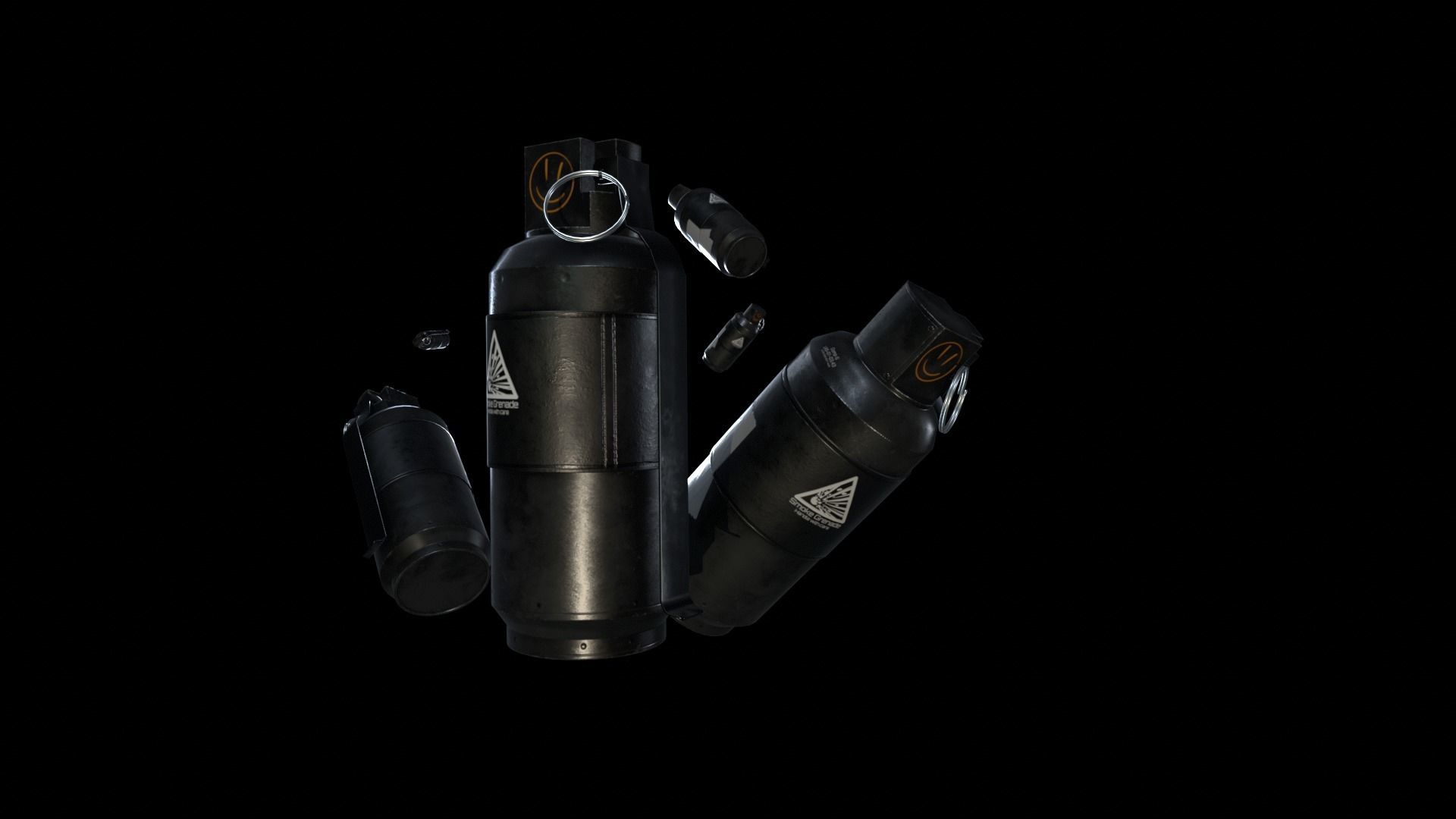 Smoke Grenade Survival 3D Gameasset Low-poly 3D model_7