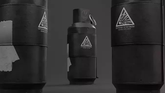 Smoke Grenade Survival 3D Gameasset Low-poly 3D model