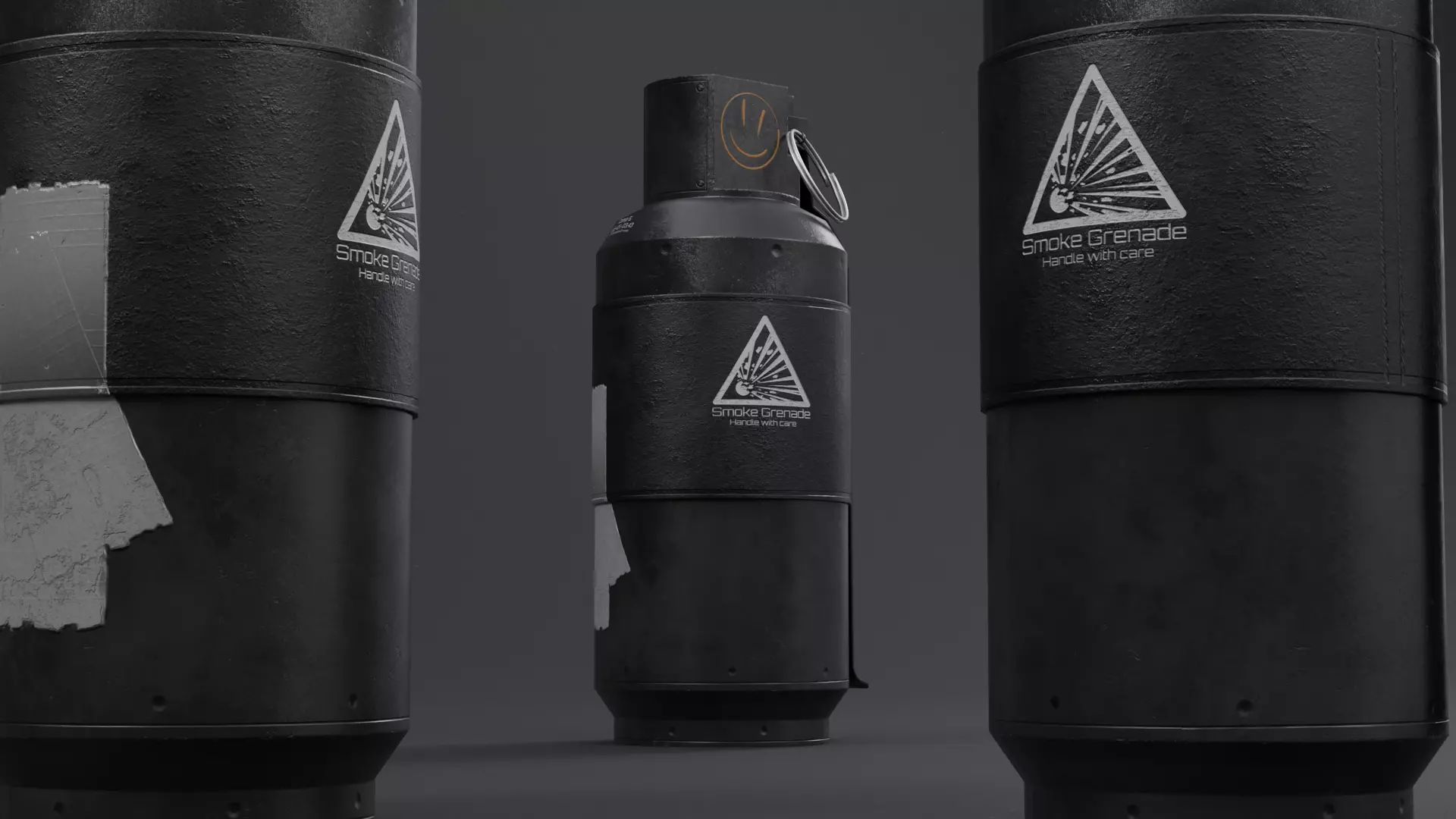 Smoke Grenade Survival 3D Gameasset Low-poly 3D model_0