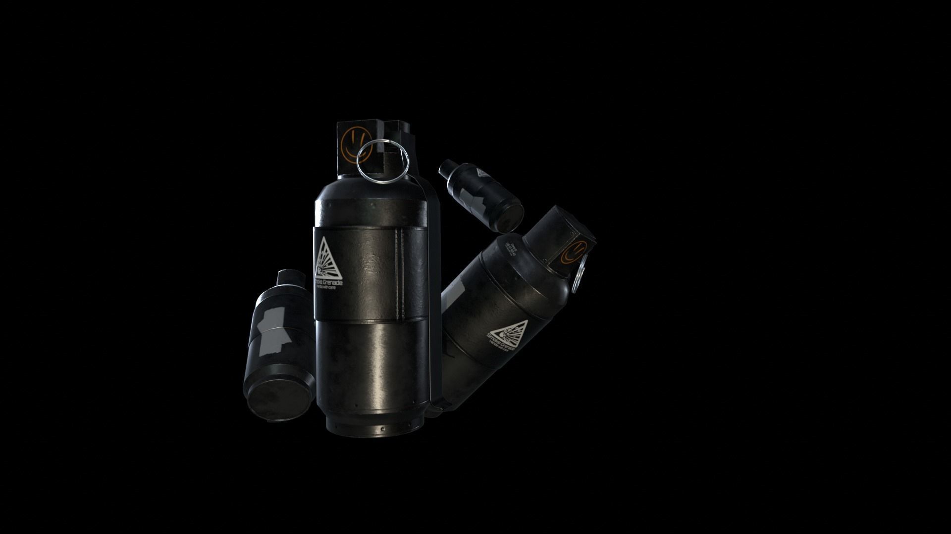 Smoke Grenade Survival 3D Gameasset Low-poly 3D model_6