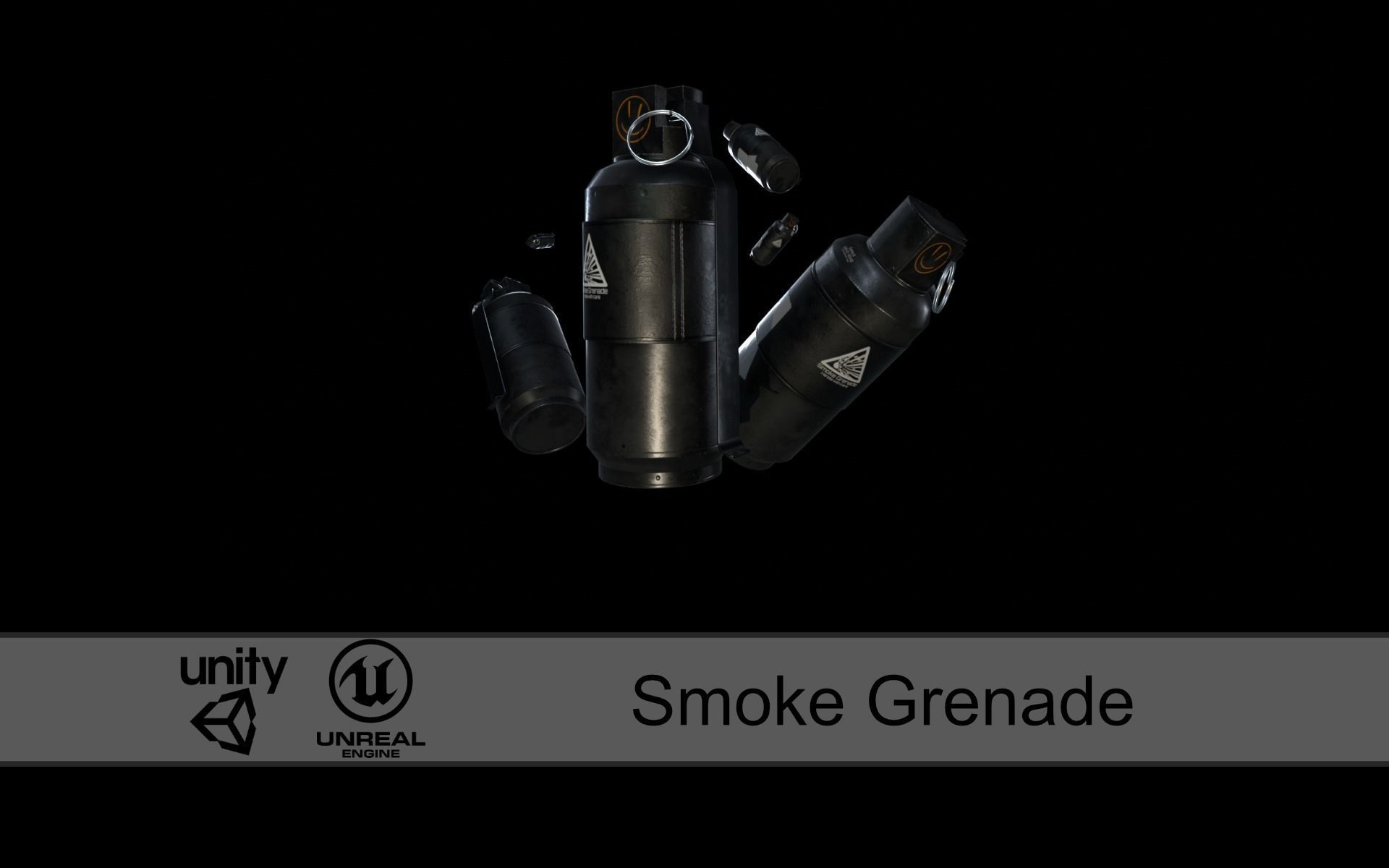Smoke Grenade Survival 3D Gameasset Low-poly 3D model_2