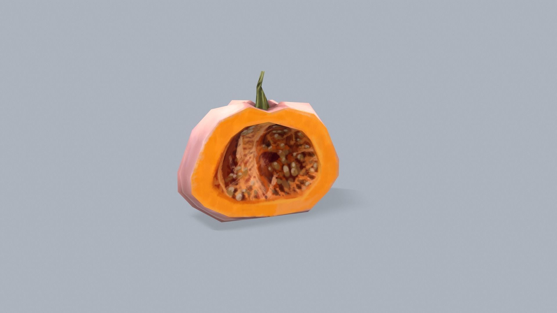 Stylized lowpoly pumpkins set Low-poly 3D model_30