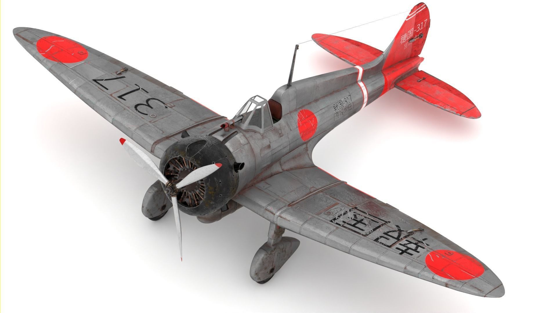  Mitsubishi A5M Fighter 3D model_6