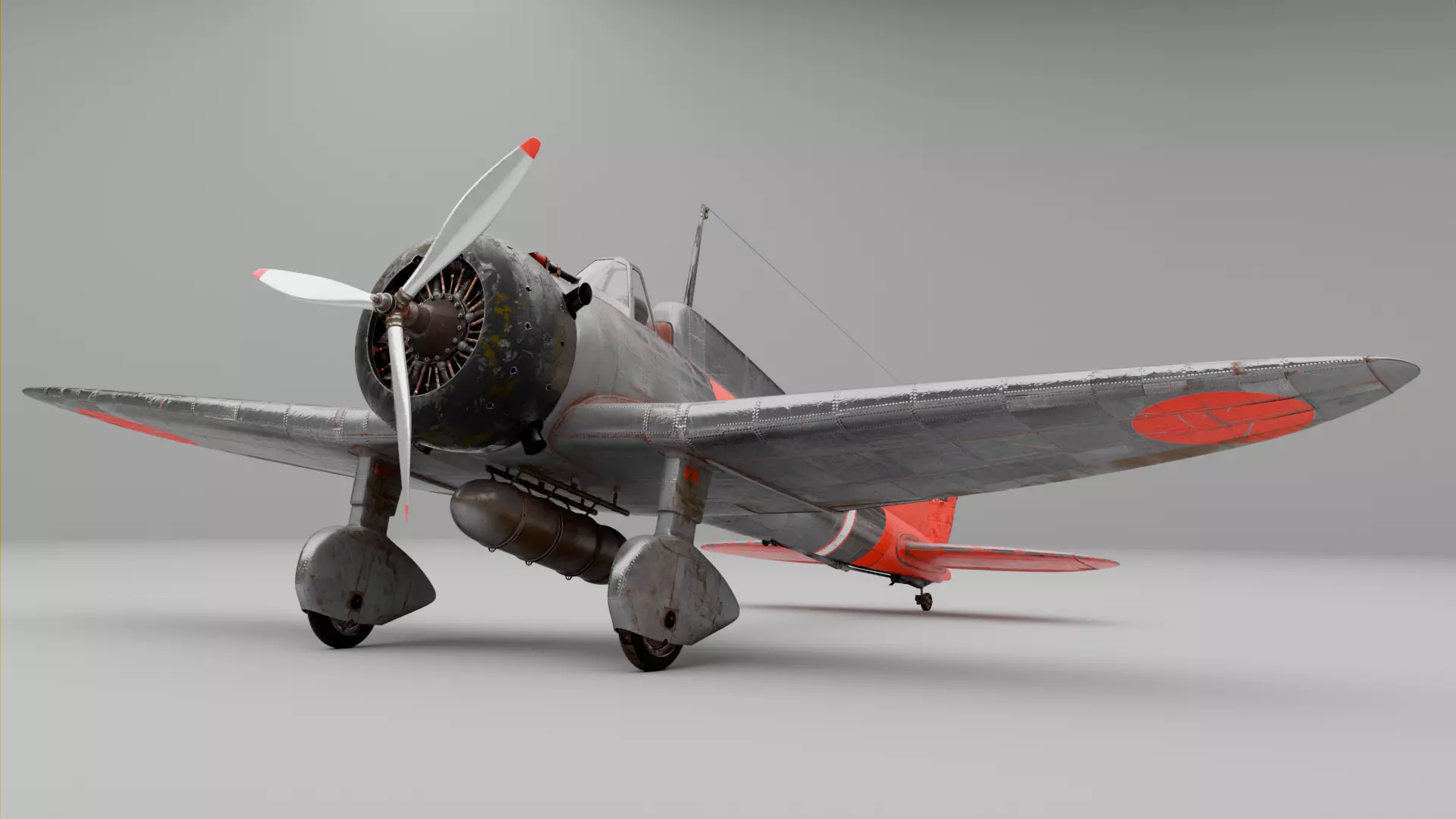  Mitsubishi A5M Fighter 3D model_0
