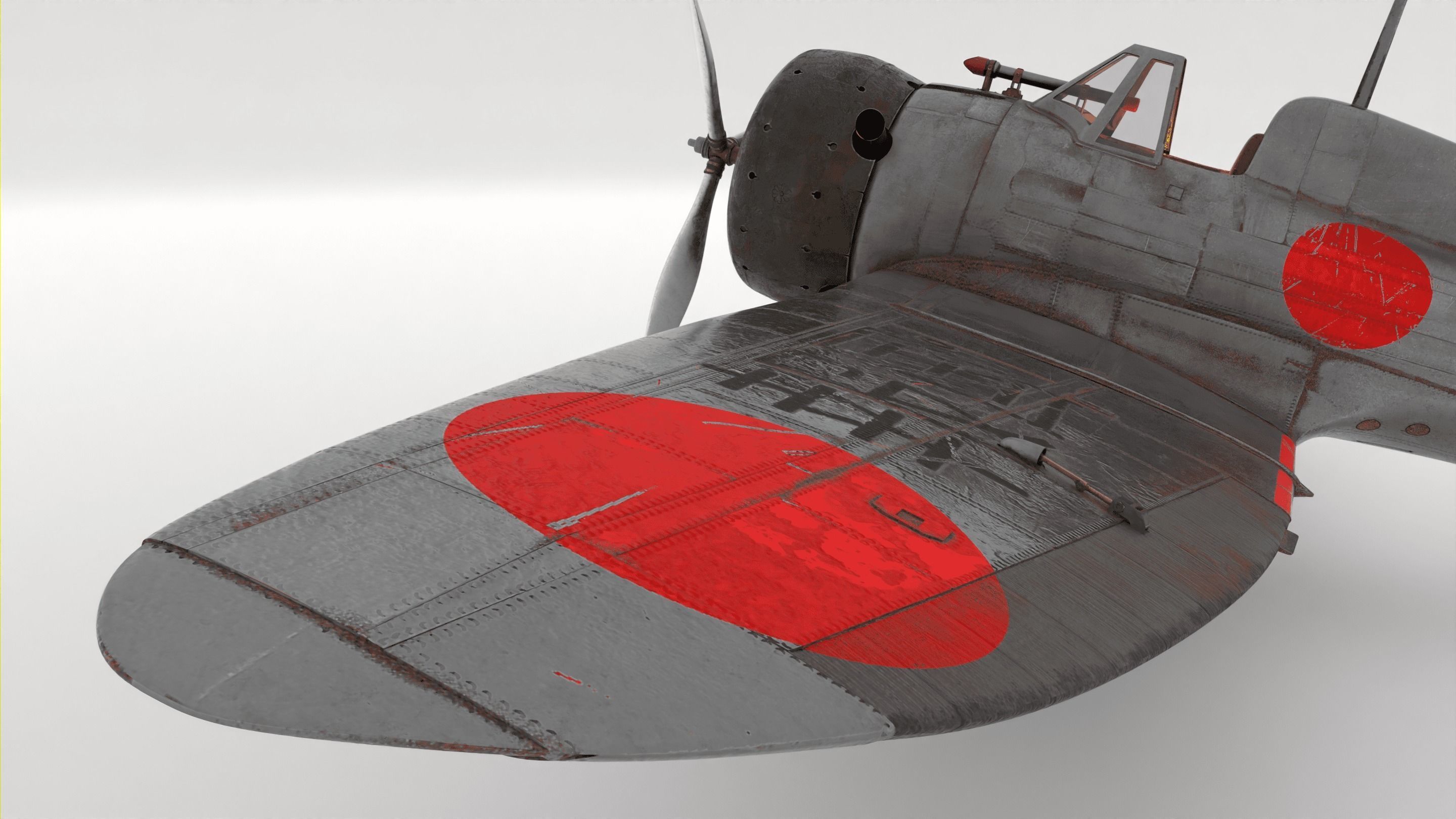  Mitsubishi A5M Fighter 3D model_8
