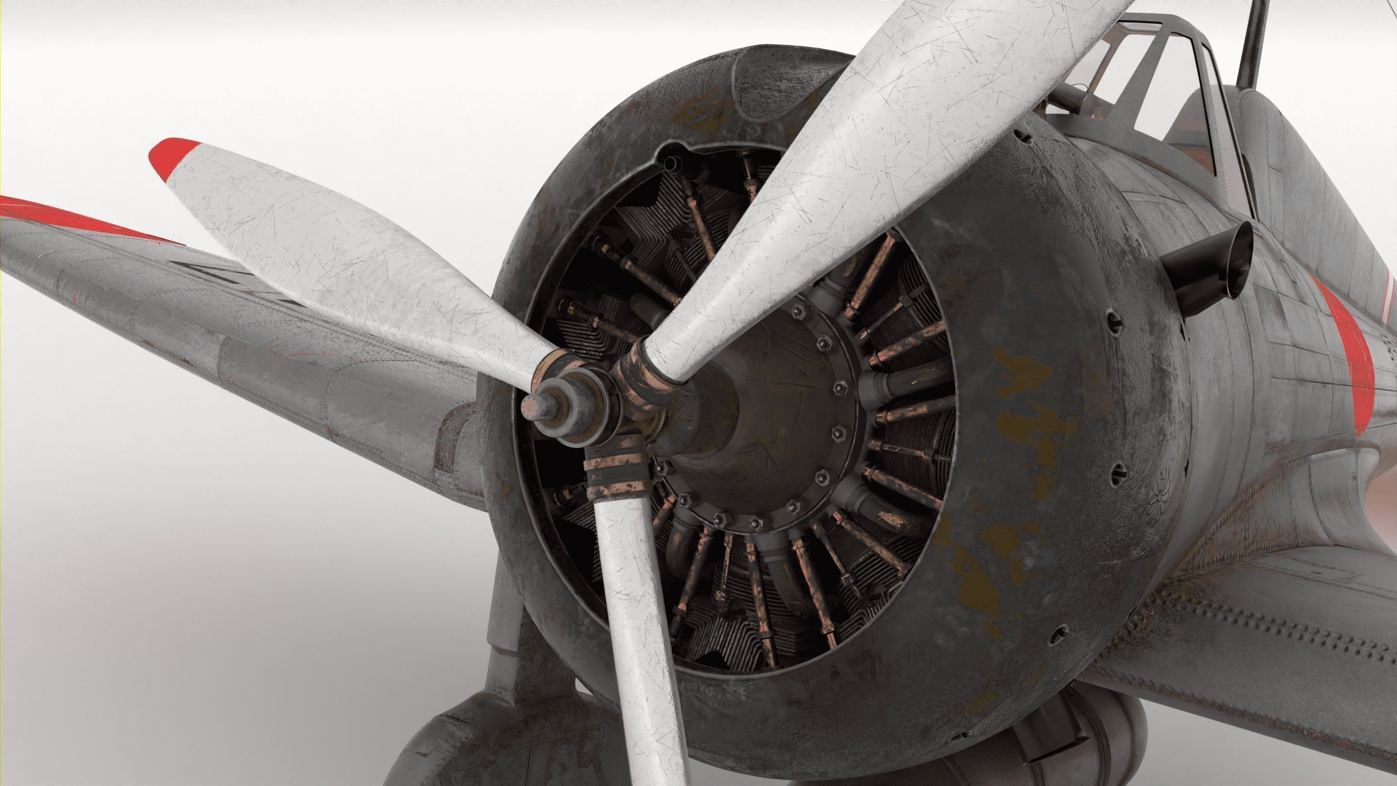  Mitsubishi A5M Fighter 3D model_3