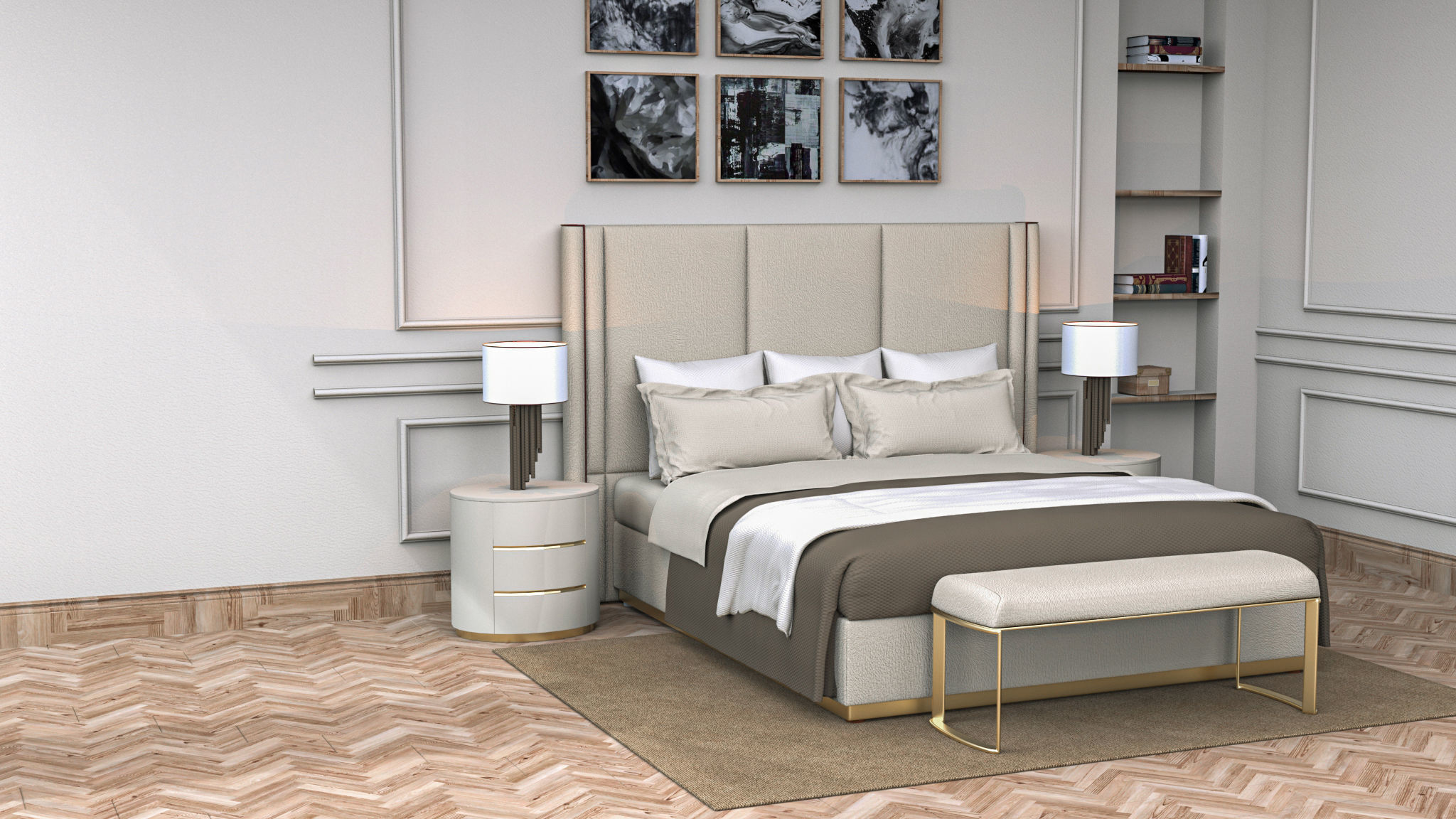 Bed room design 3D model_1
