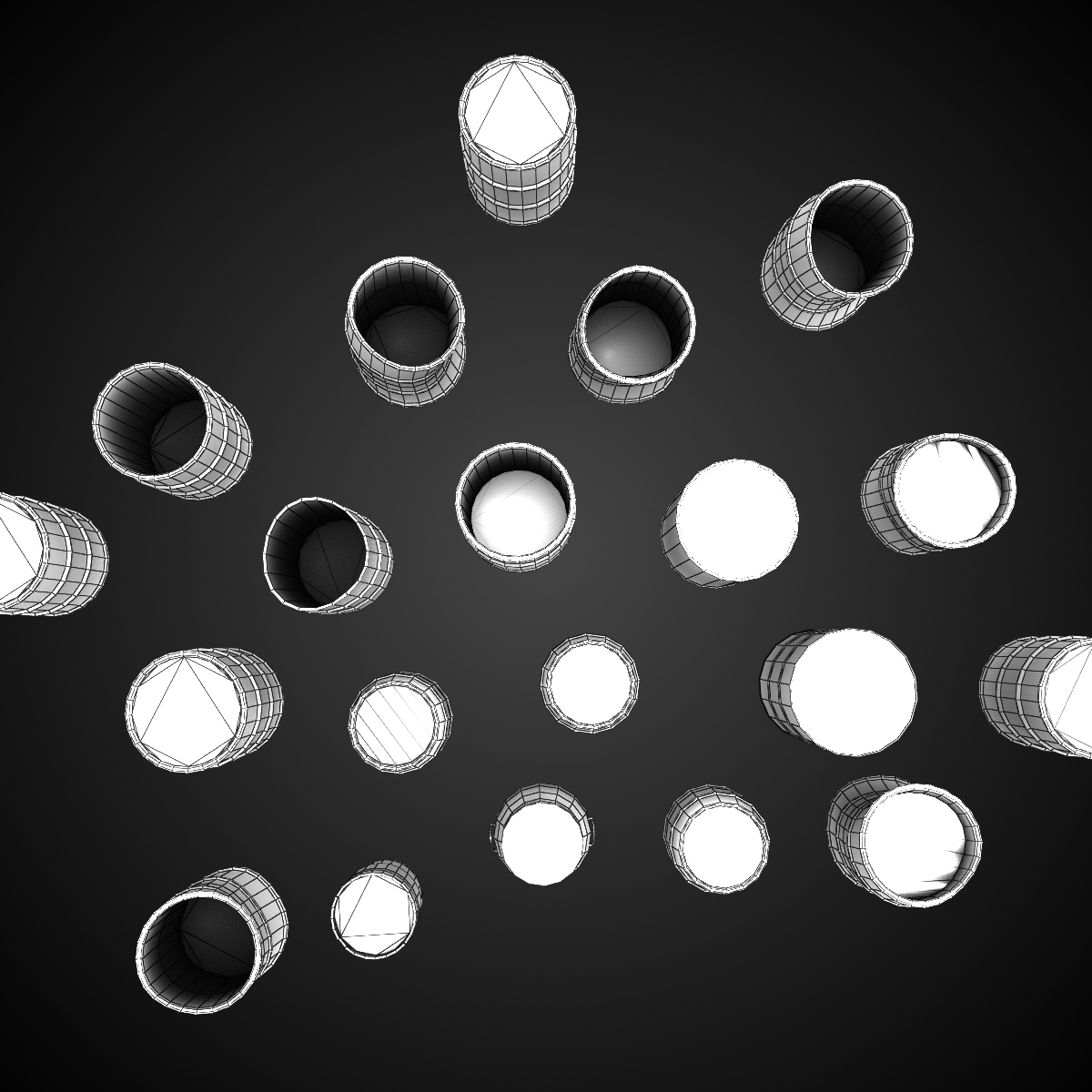 Barrels box of Low-poly 3D model_9