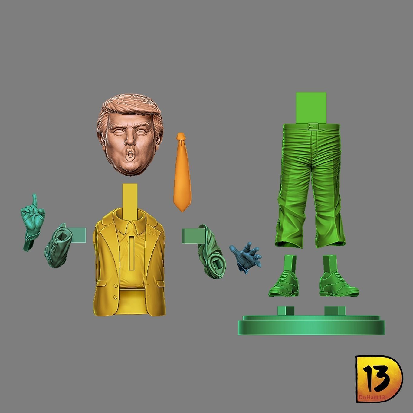 Mr Trump Action Figure 3D print model_4
