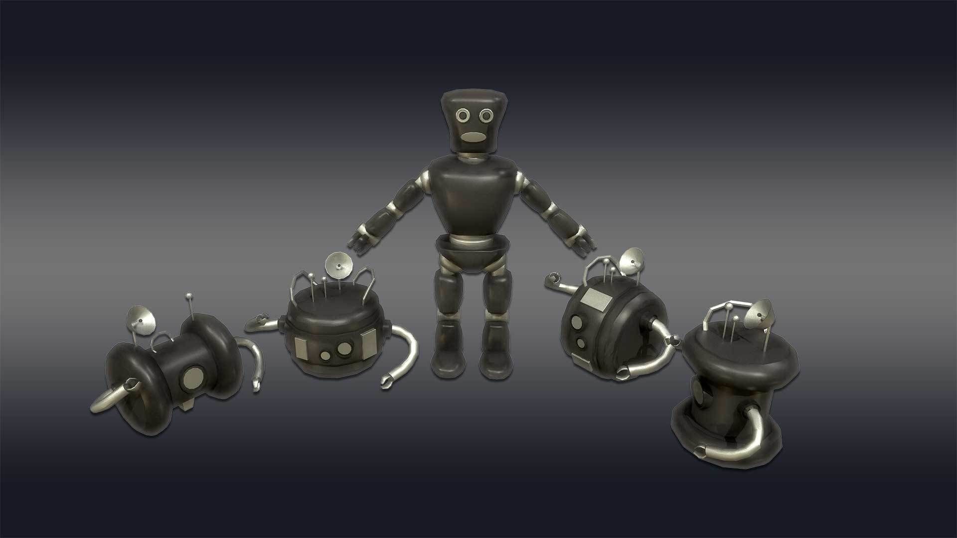 Cartoon Robot - Robotic - Robots set  3D model_20