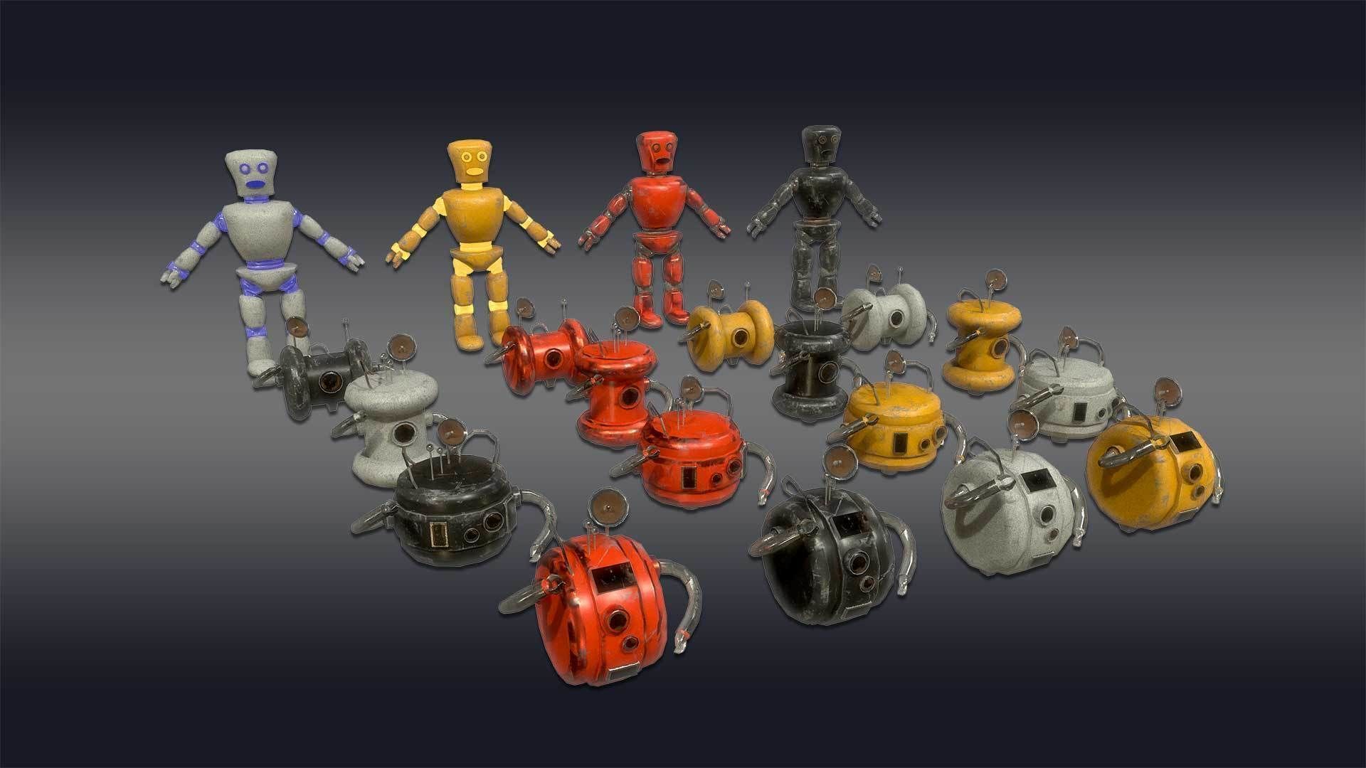 Cartoon Robot - Robotic - Robots set  3D model_22