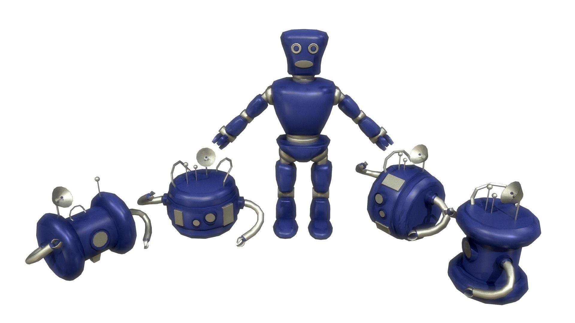 Cartoon Robot - Robotic - Robots set  3D model_25