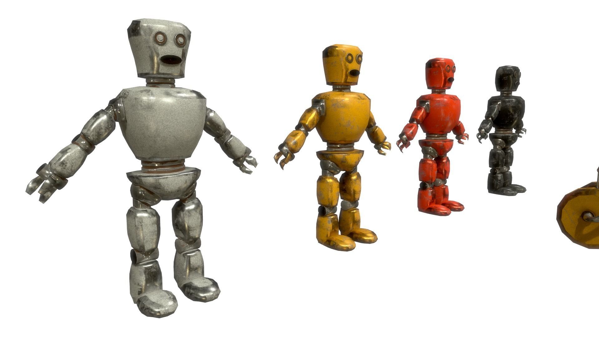 Cartoon Robot - Robotic - Robots set  3D model_12